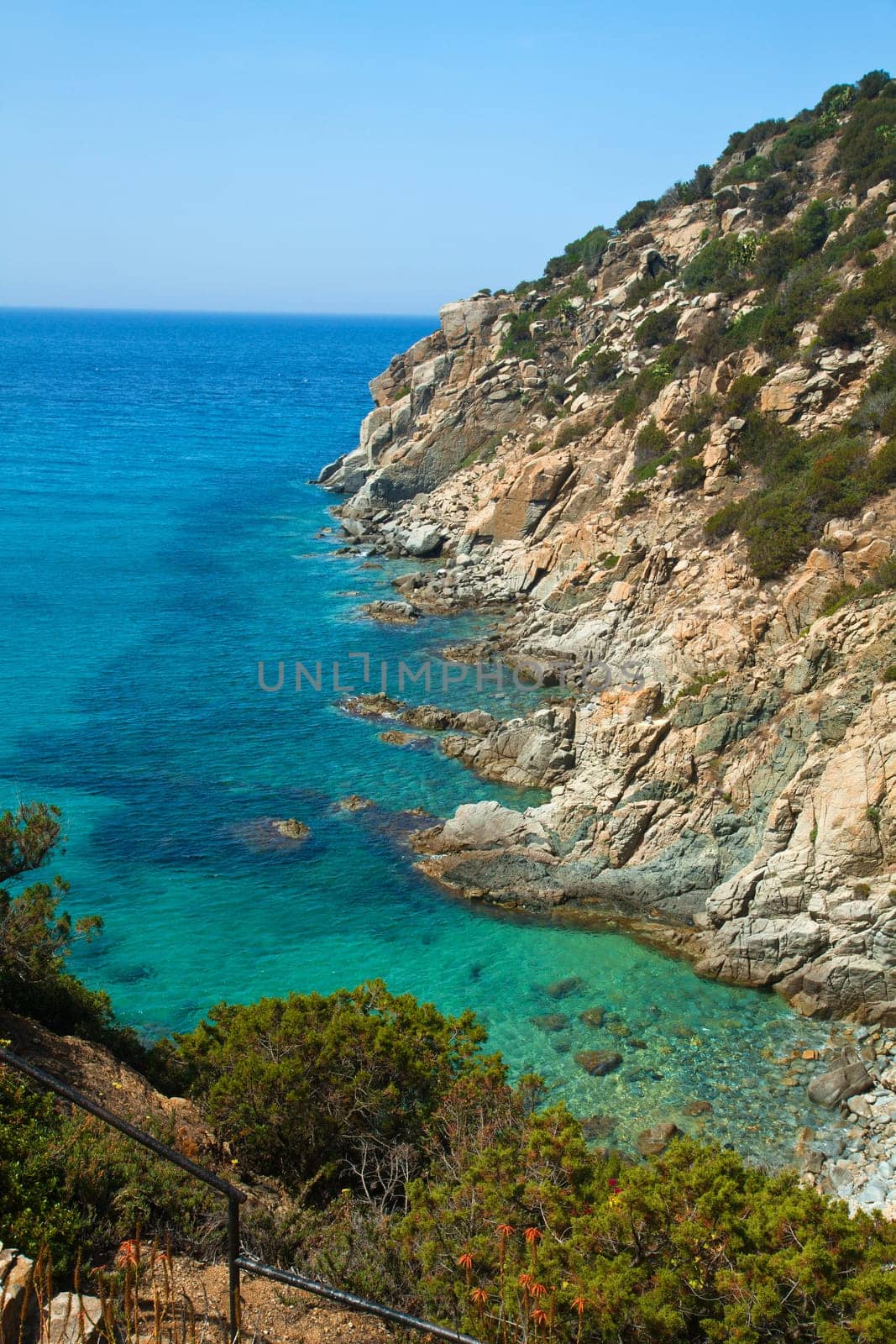 View of beautiful sea of Villasimius, in Sardinia, Italy