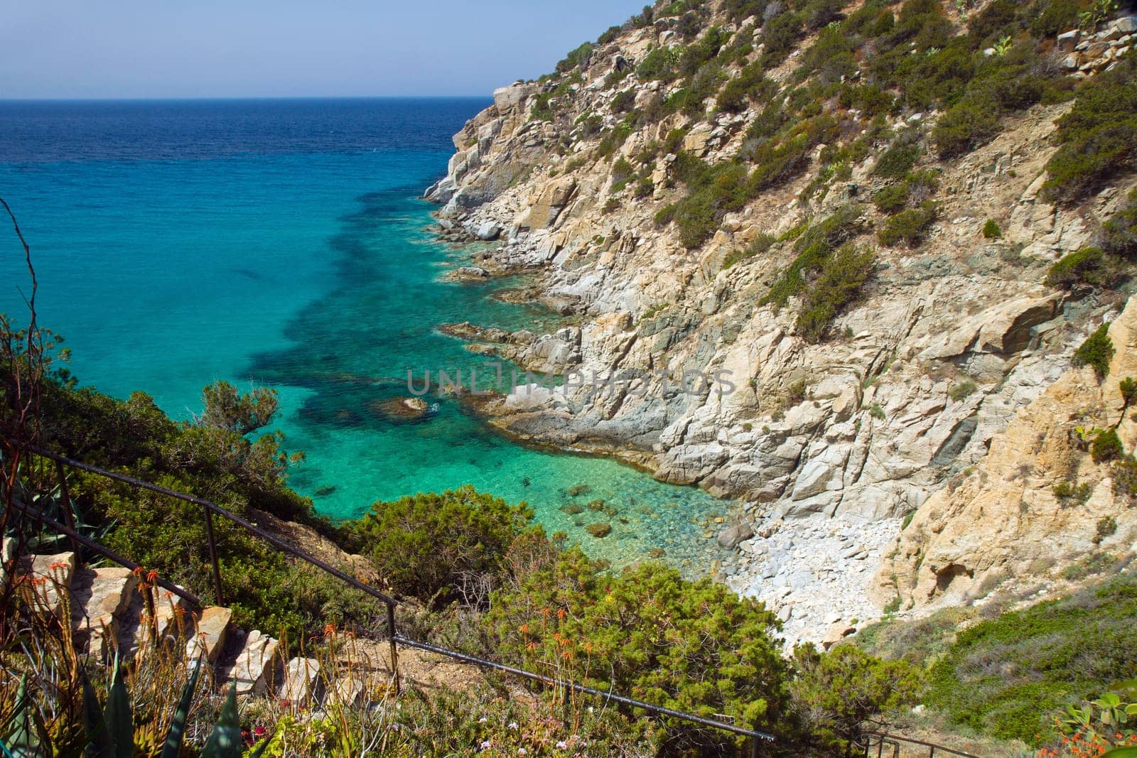 View of beautiful sea of Villasimius, in Sardinia, Italy