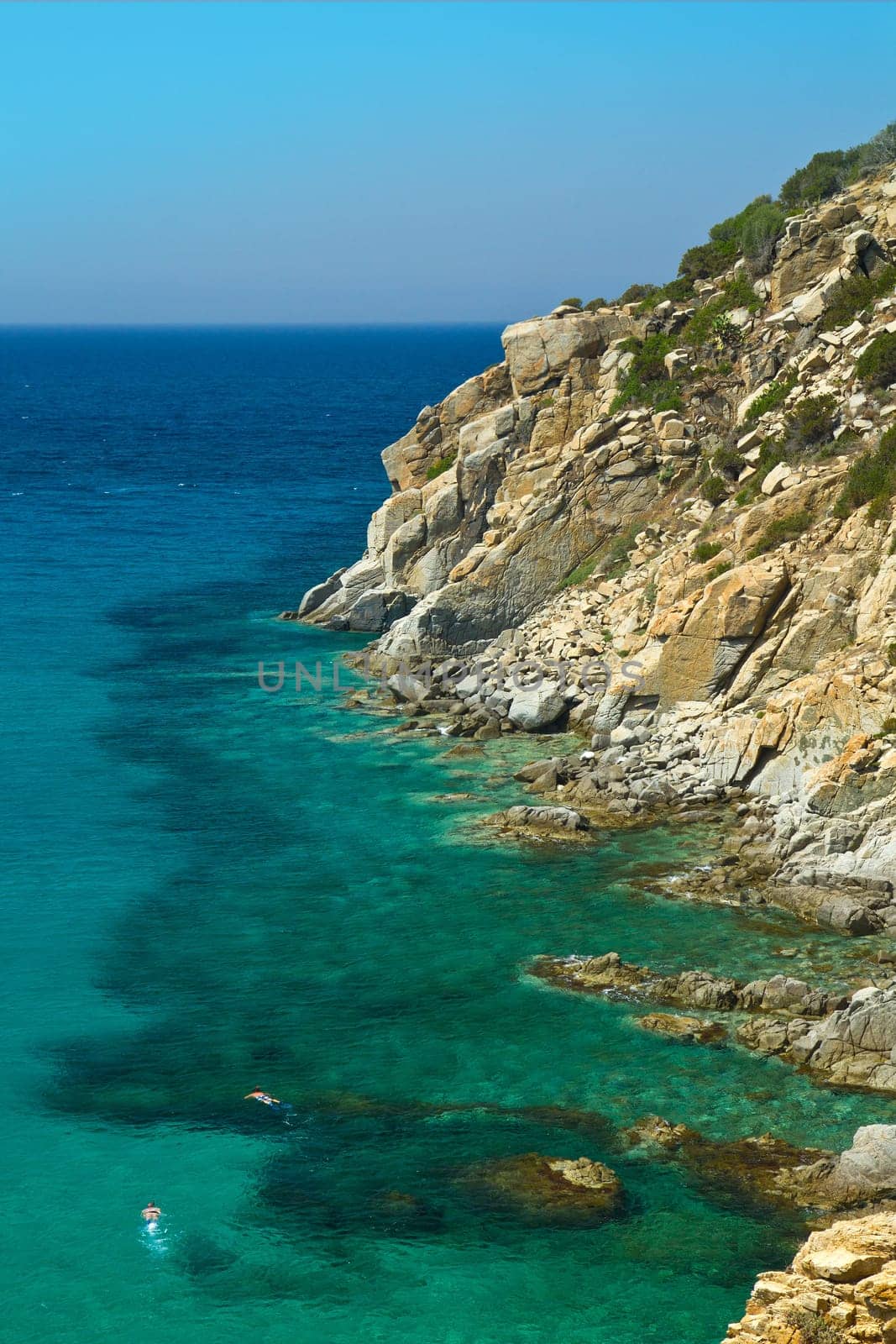 View of beautiful sea of Villasimius, in Sardinia, Italy