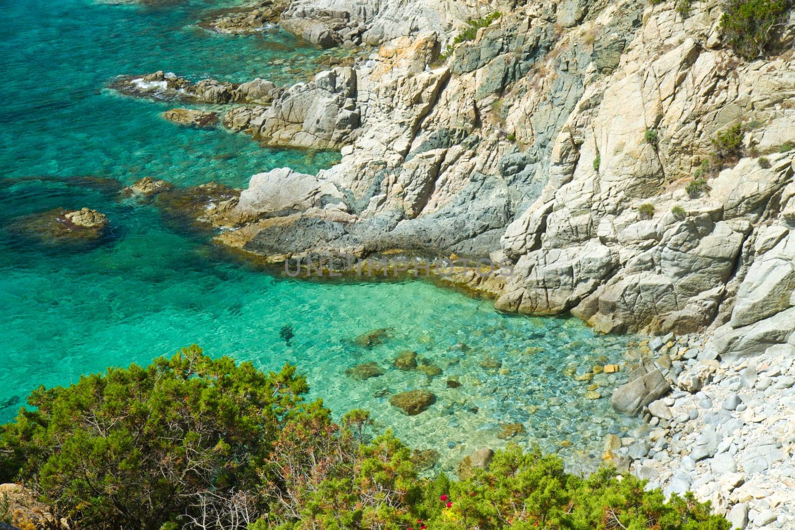 View of beautiful sea of Villasimius, in Sardinia, Italy
