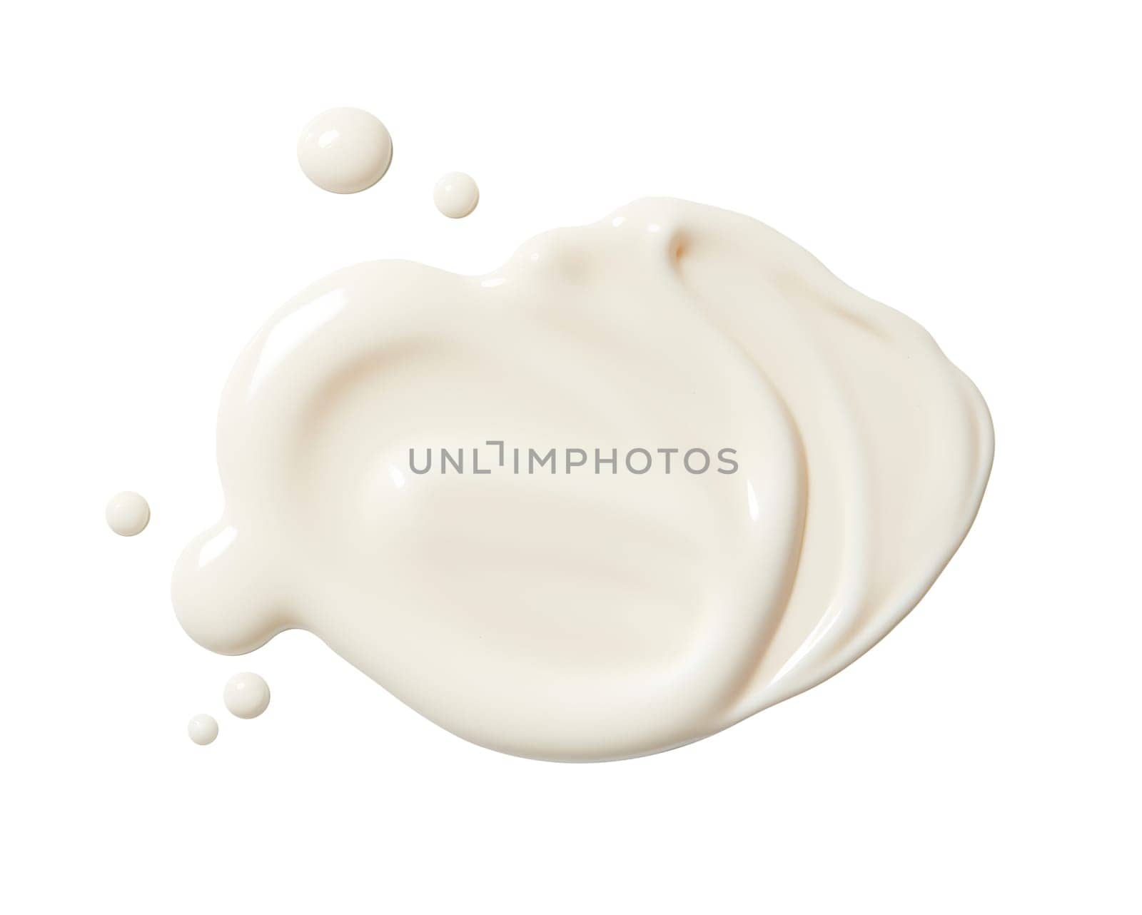 White cosmetic cream stroke isolated on white background. Face creme, body lotion, moisturizer. Skin care, cut out liquid. Beauty make-up product smudge, smear. Creamy drop, splash. Generative AI. by creativebird
