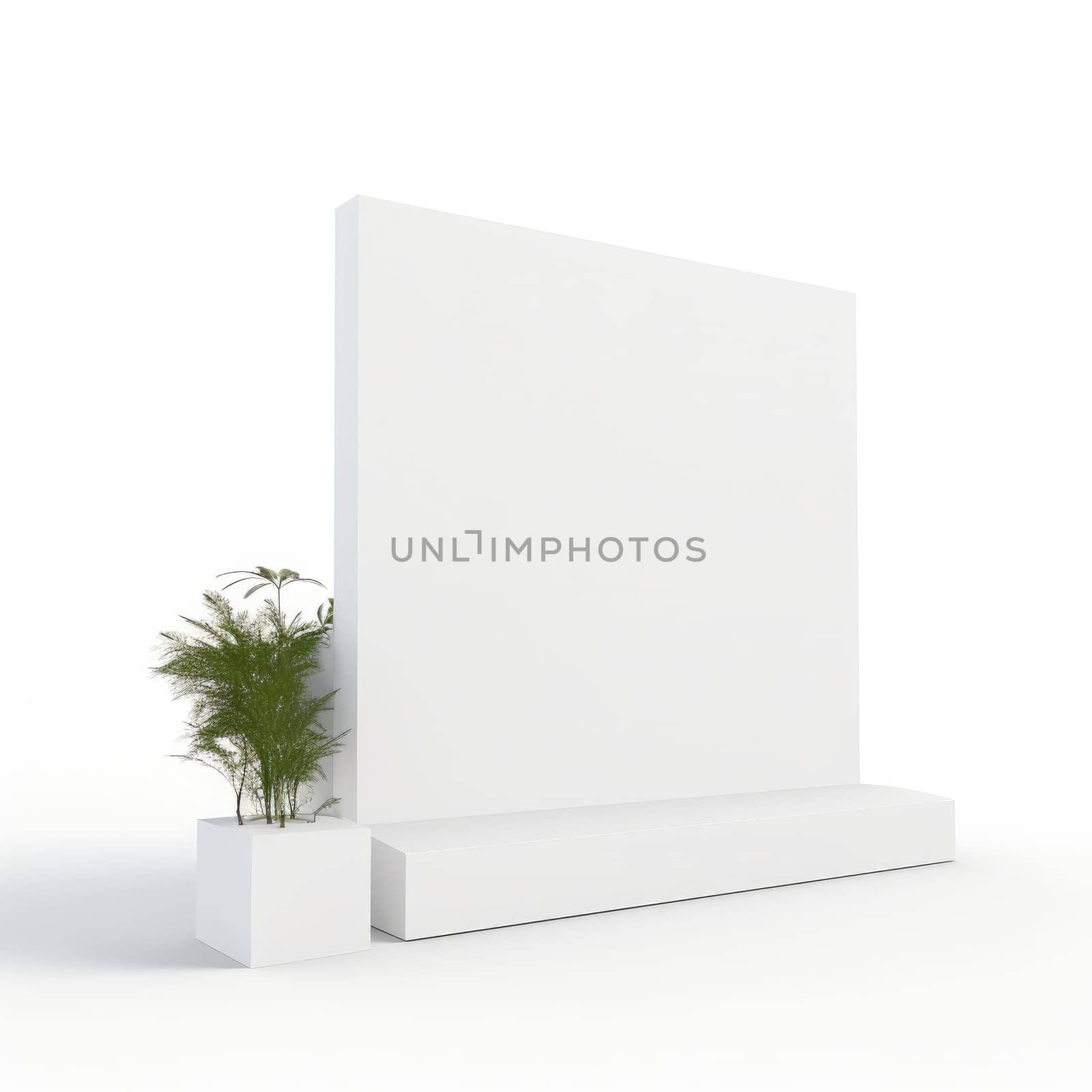 Blank White Canvas isolate. Background Advertising concept. Generative AI by itchaznong