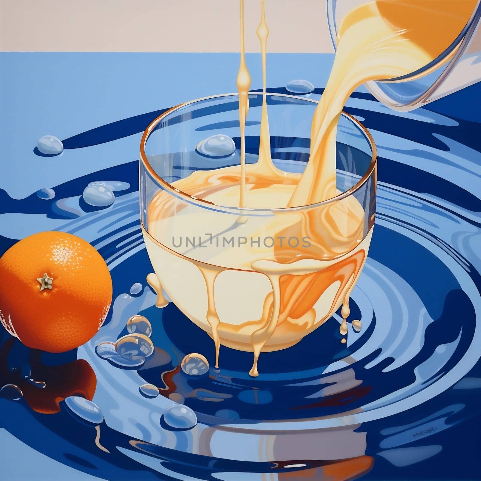 Freshness drink citrus beverage juice diet food glass orange fruit by Vichizh