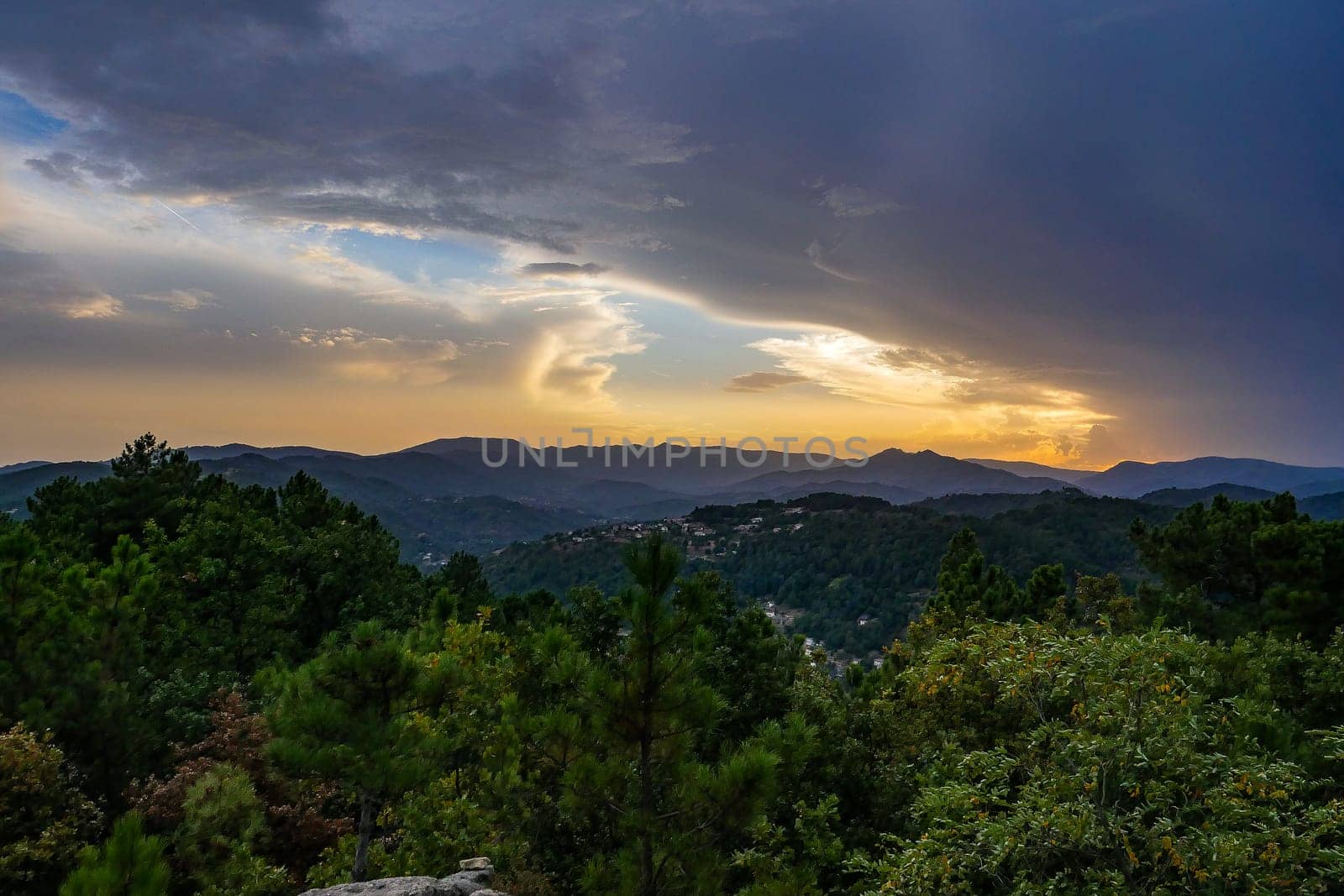 Rural landscape near Val les Bains, in Ardeche, France, Europe. High quality photo