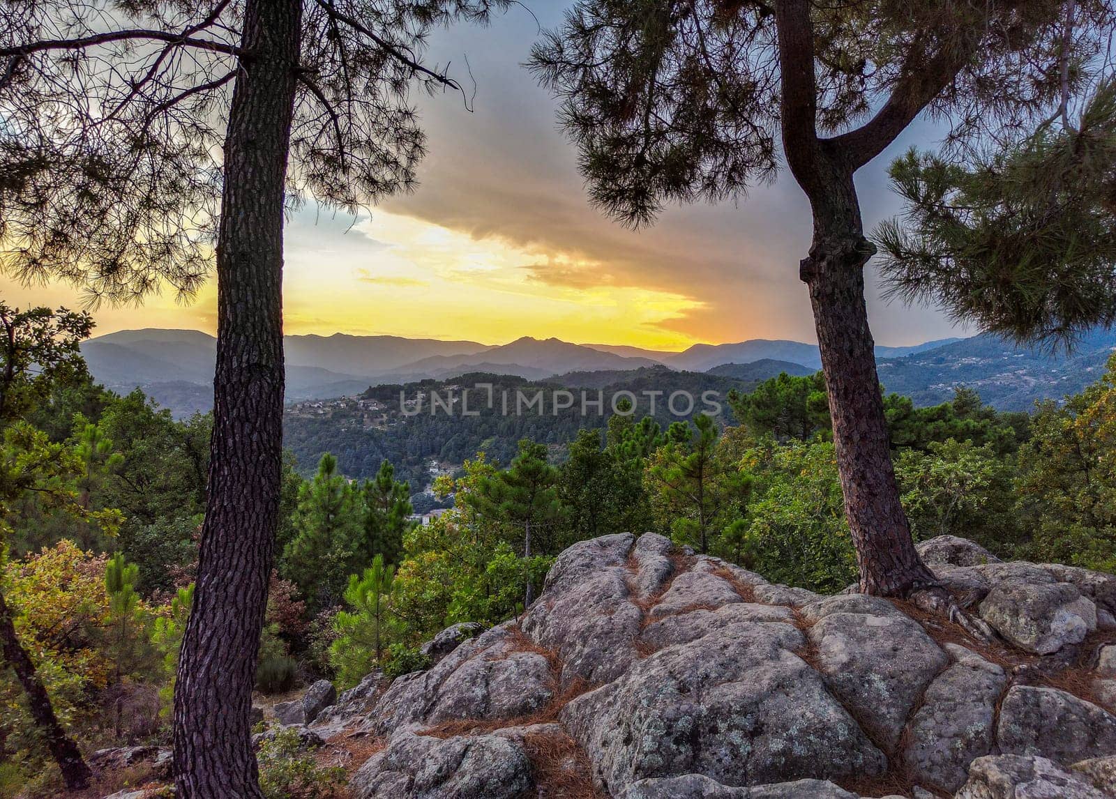 Rural landscape near Val les Bains, in Ardeche, France, Europe. High quality photo