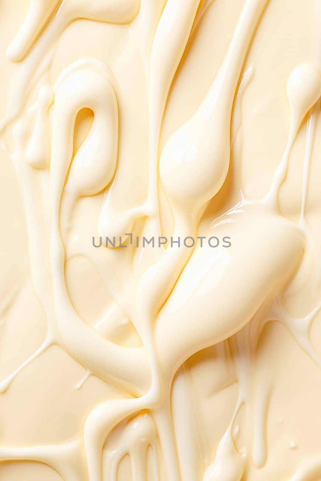 A mass of melted white chocolate. Wave pattern. High quality photo