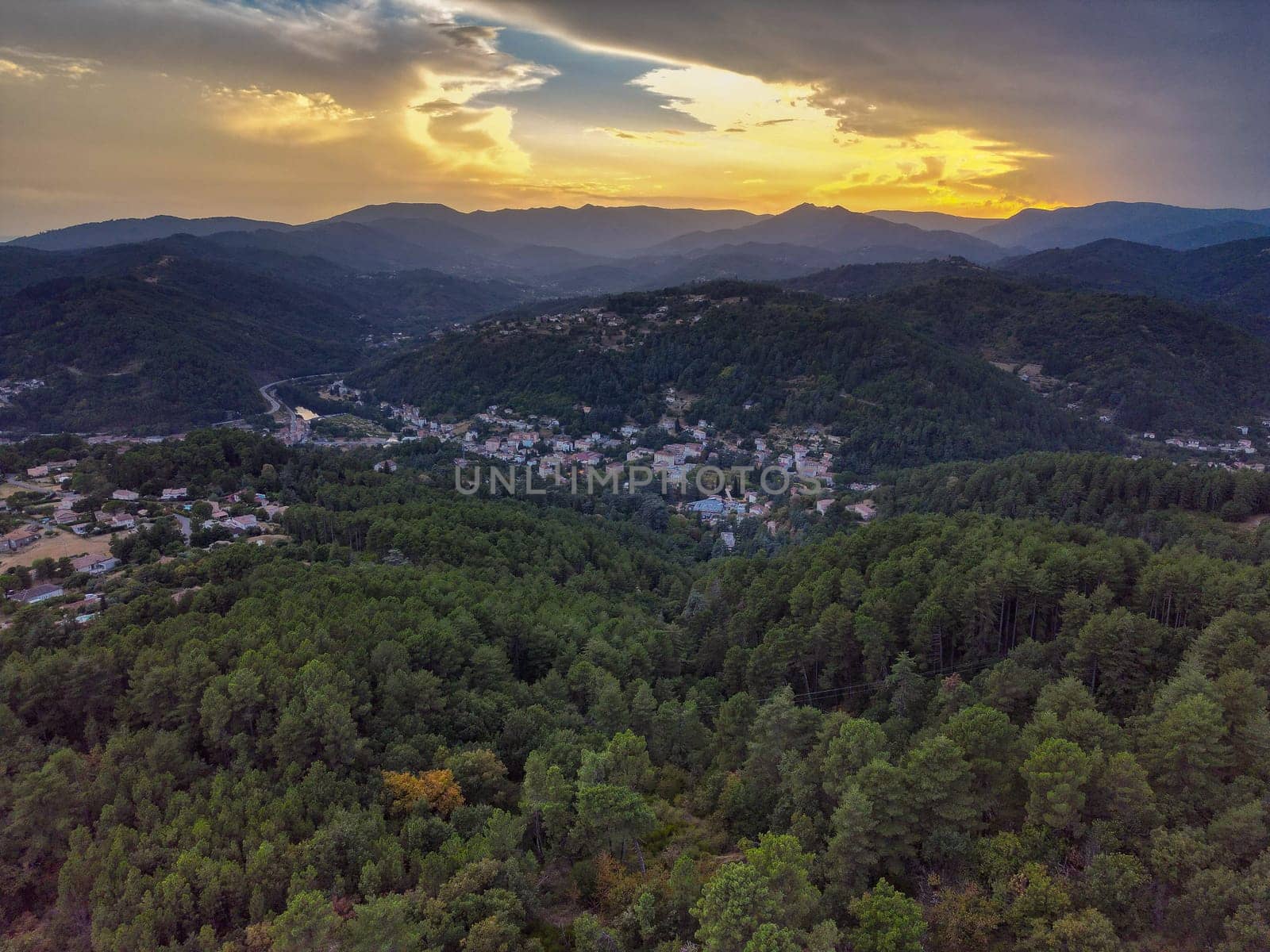 Rural landscape near Val les Bains, in Ardeche, France, Europe. High quality photo