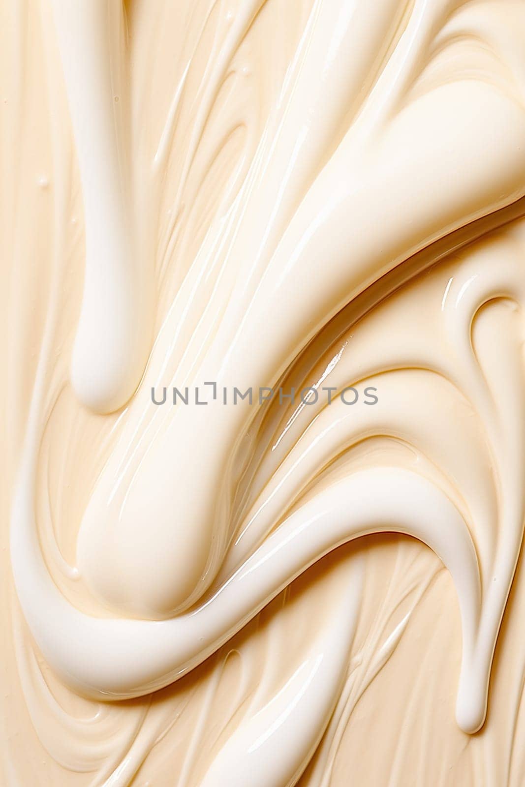 A mass of melted white chocolate. Wave pattern. High quality photo