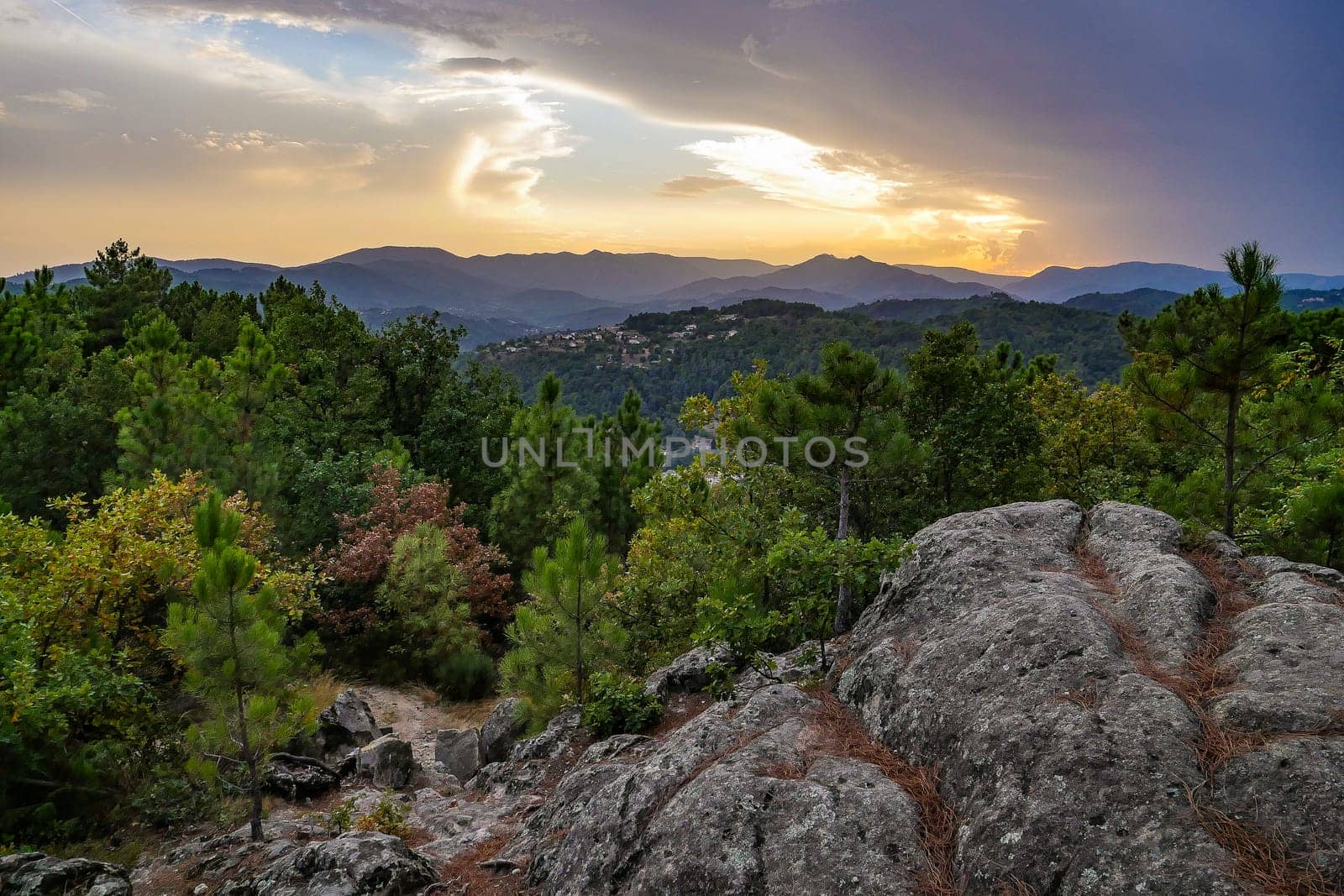 Rural landscape near Val les Bains, in Ardeche, France, Europe. High quality photo