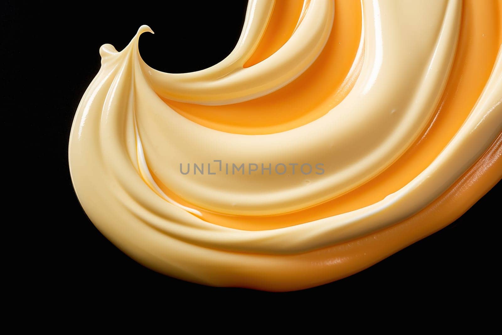 White chocolate cream with caramel. Wave pattern. High quality photo