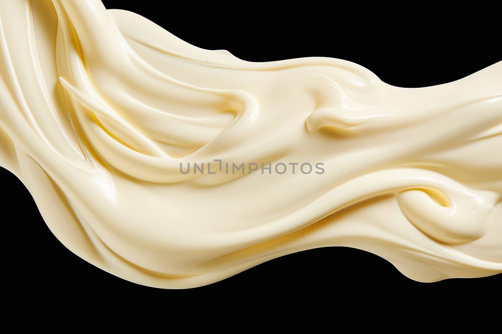 A mass of melted white chocolate. Wave pattern. High quality photo