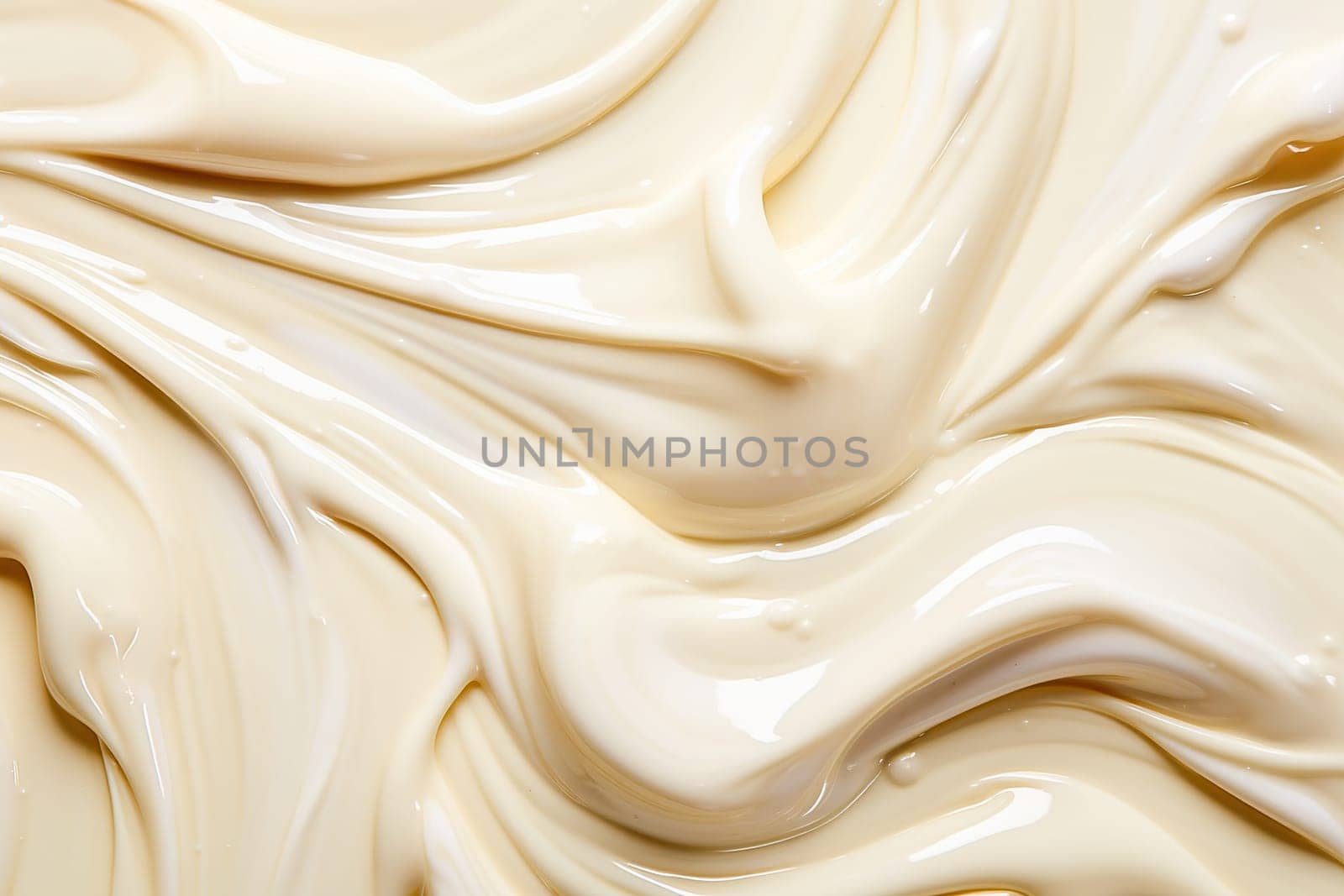 A mass of melted white chocolate. Wave pattern. High quality photo