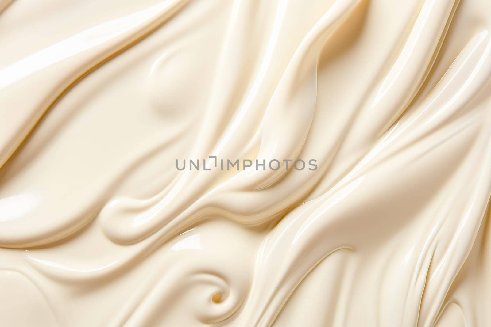 A mass of melted white chocolate. Wave pattern. High quality photo