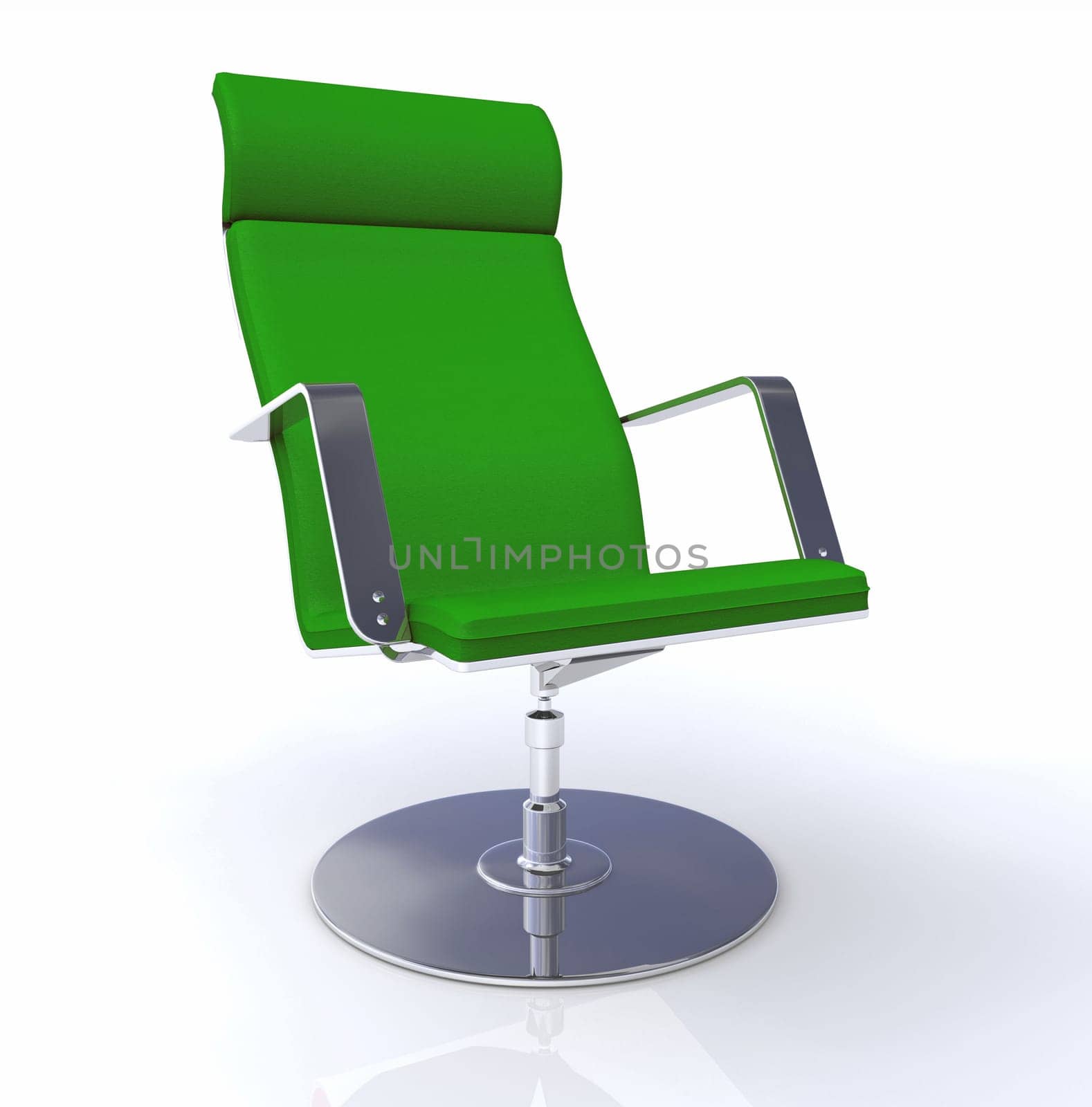 Designer Executive Chair Green Silver
