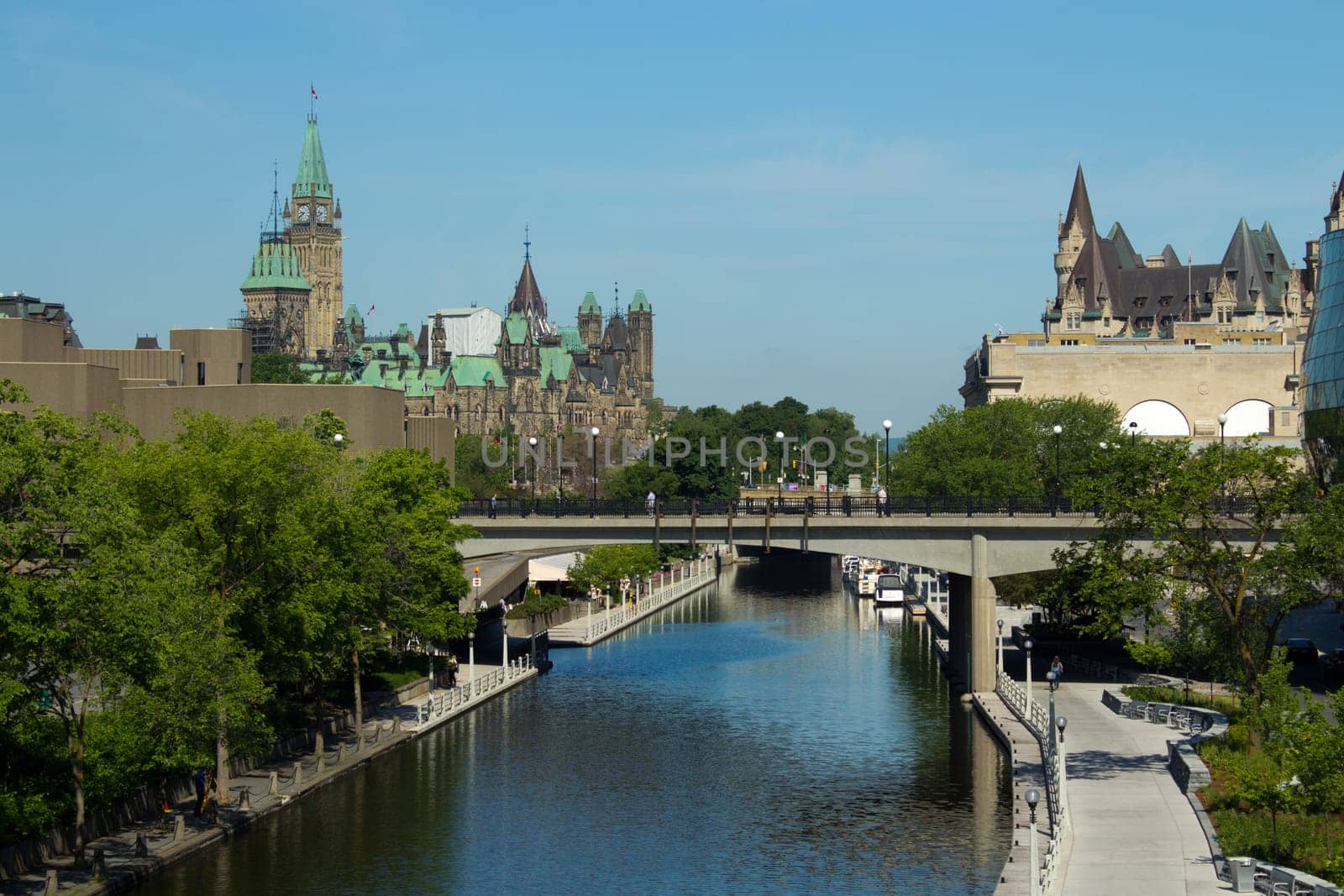 The Rideau Canal in Ottawa, Canada.  A UNESCO World Heritage Site.