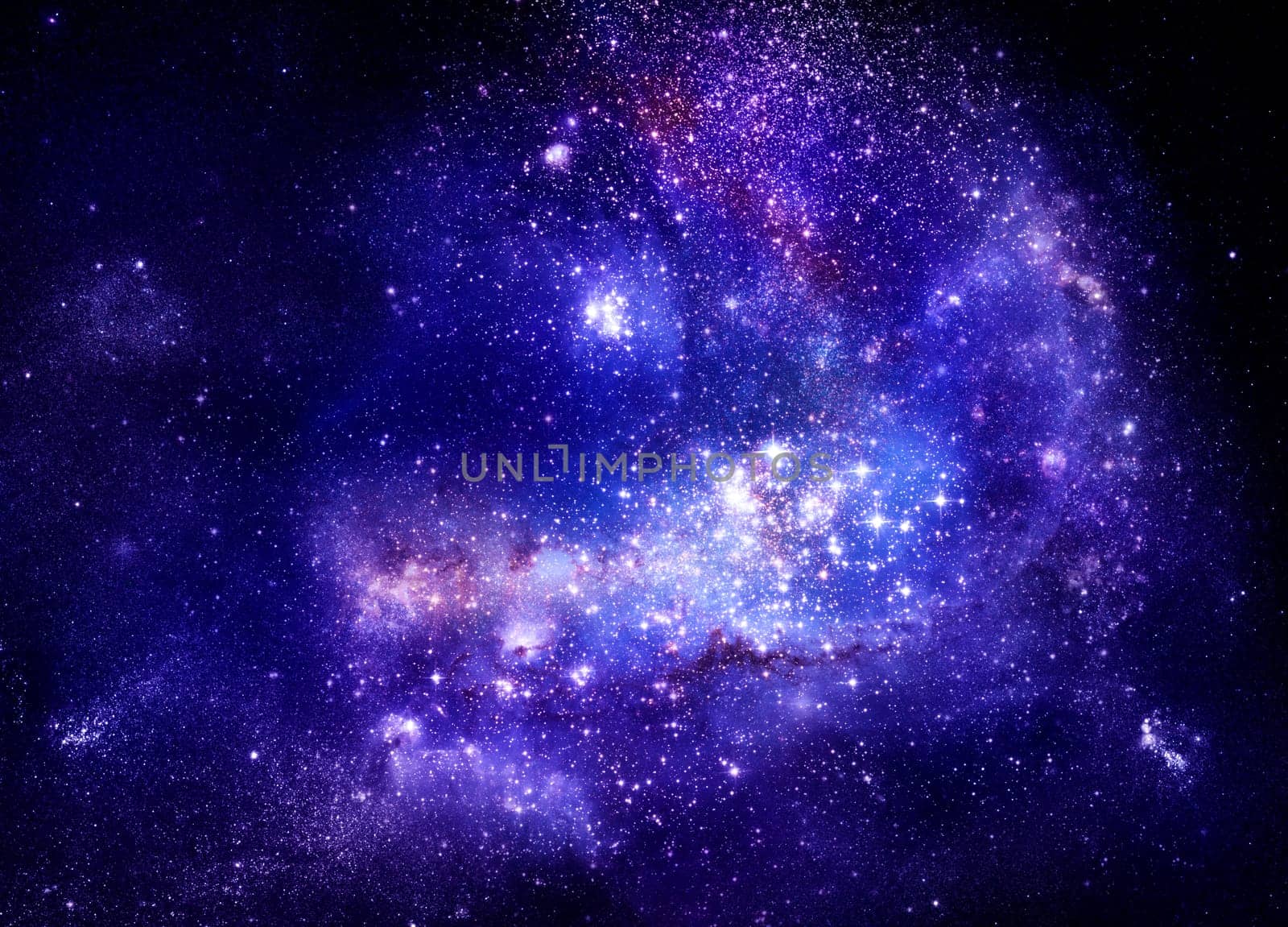 bright nebula gas cloud in deep outer space