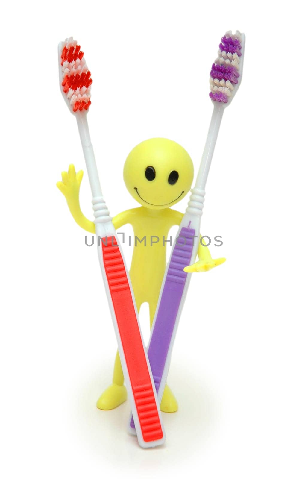 Toothbrushes and figure of smiley