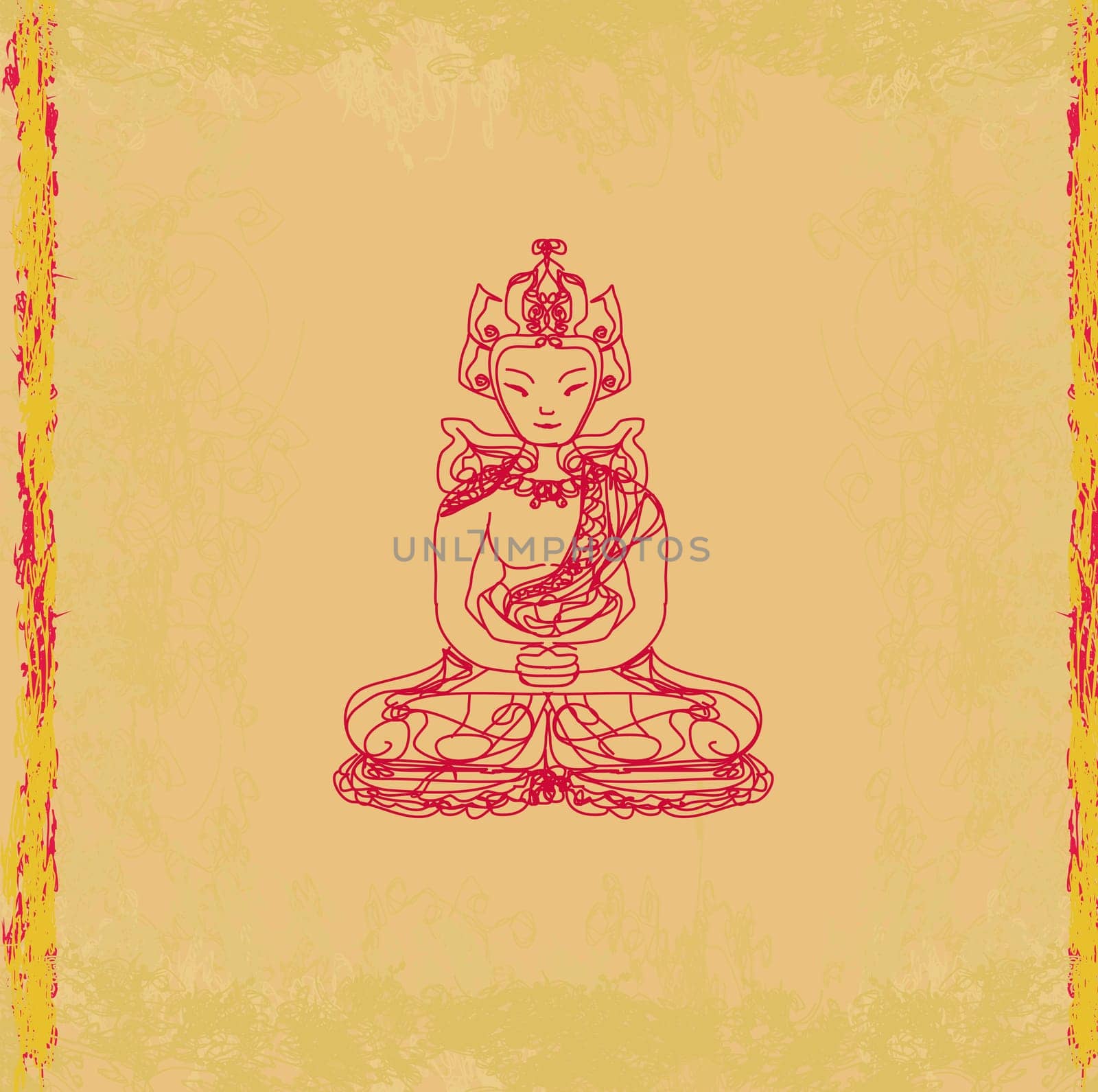 Vector of Chinese Traditional Artistic Buddhism Pattern