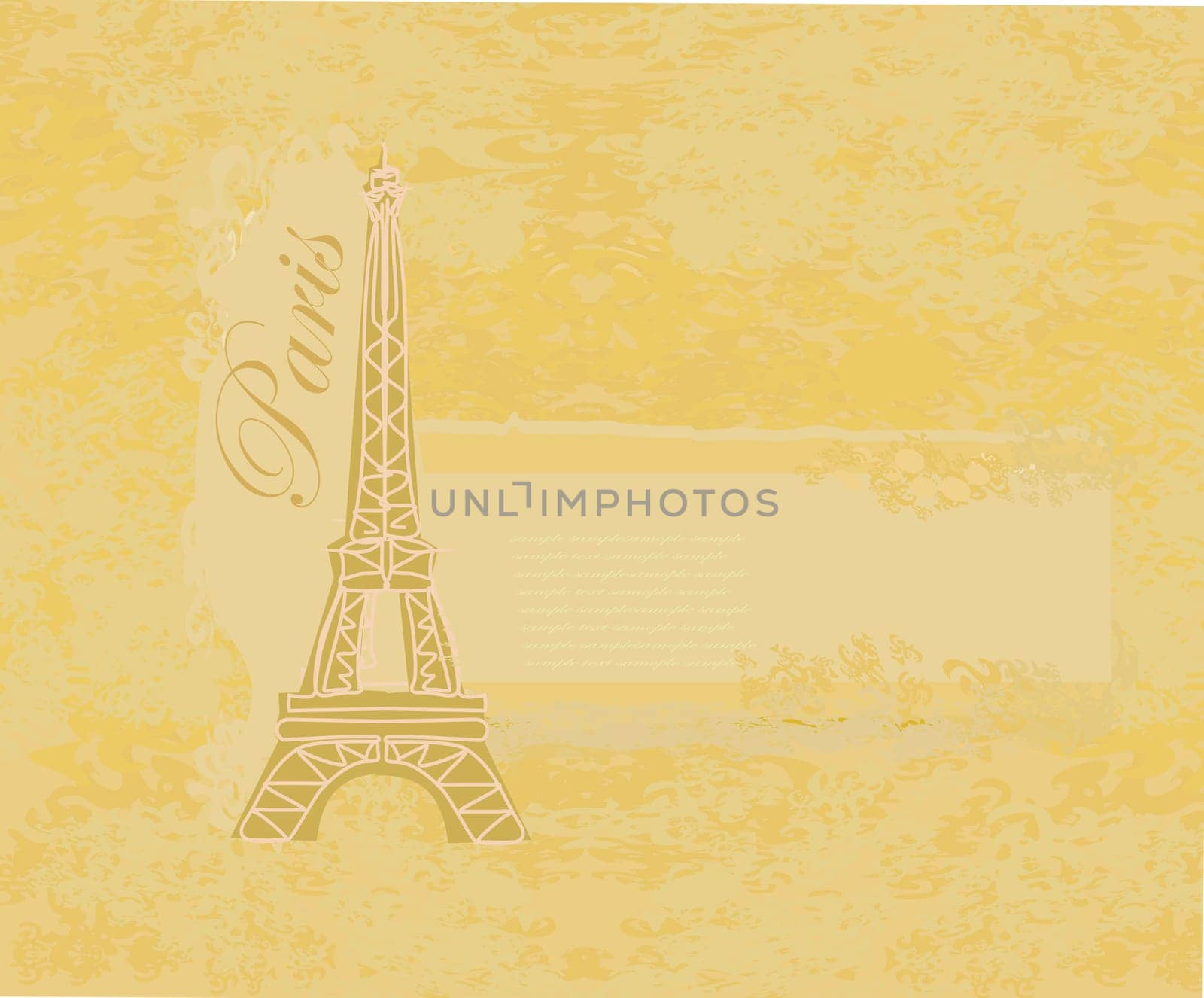 vintage retro Eiffel card