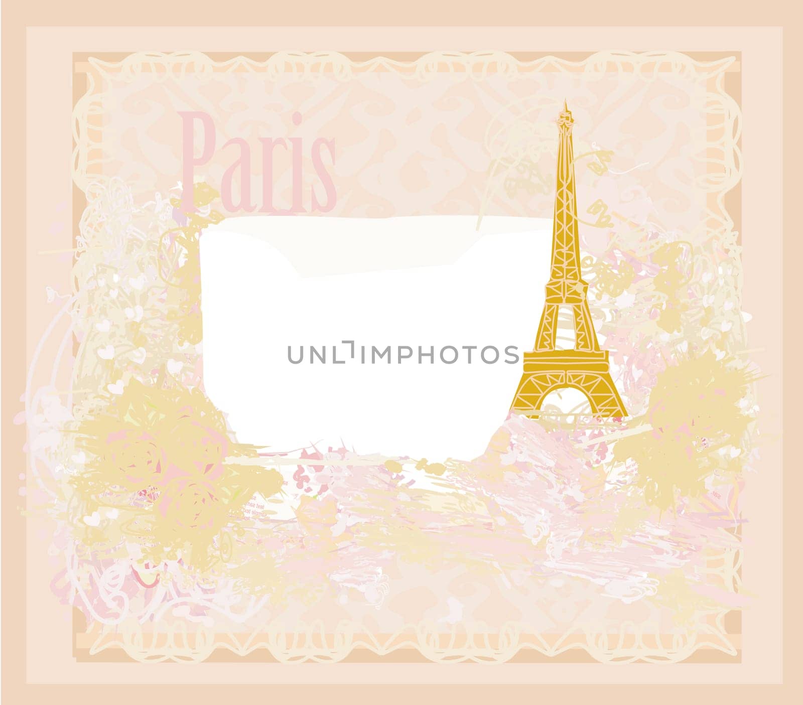 vintage retro Eiffel card
