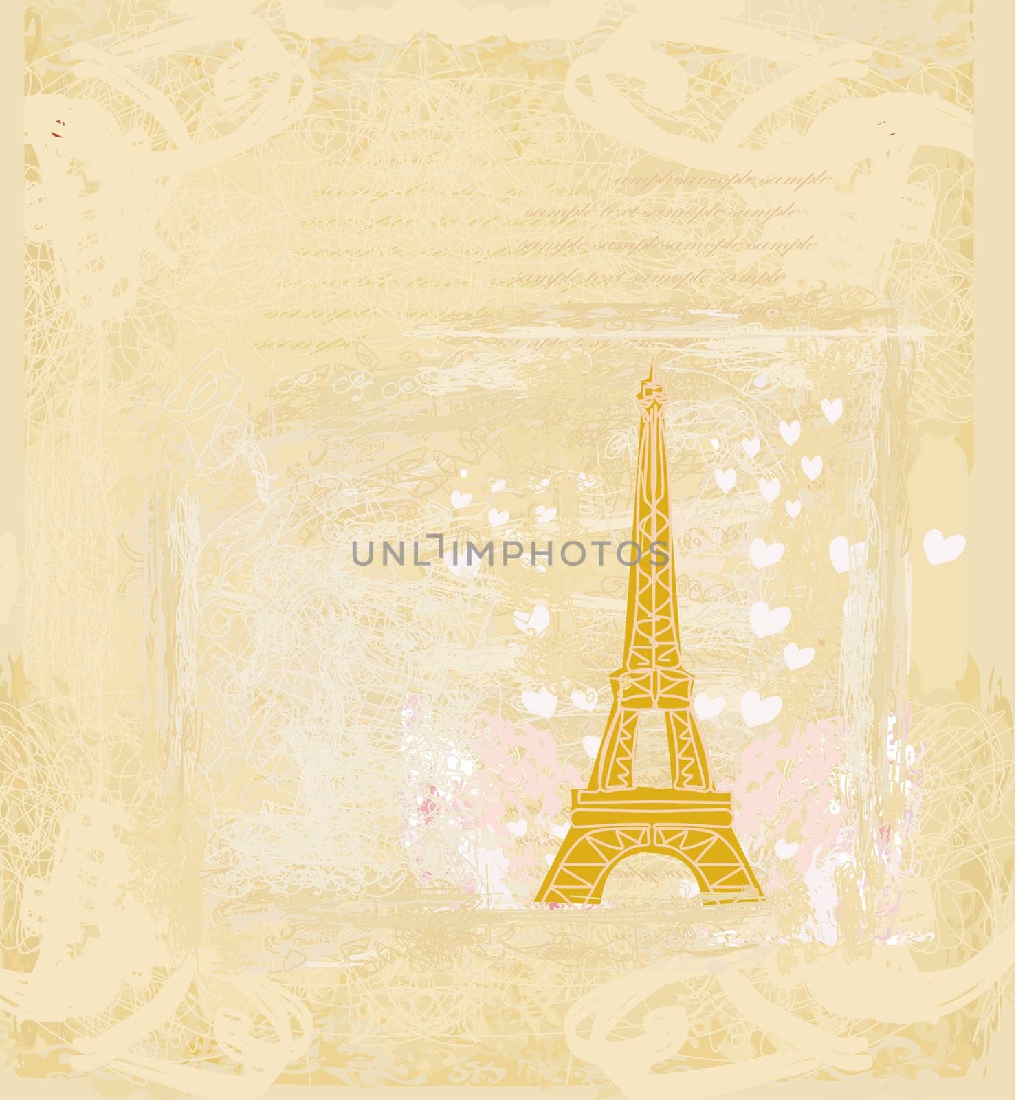 vintage retro Eiffel card