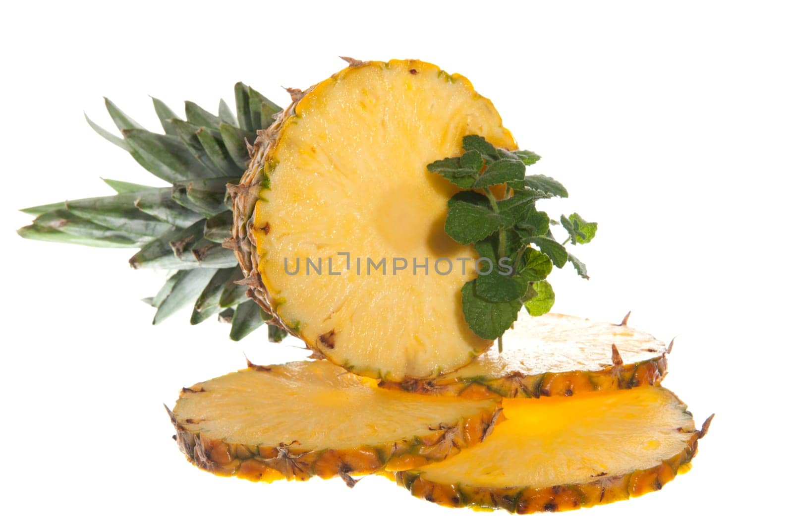 a Fresh pineapple on a white background