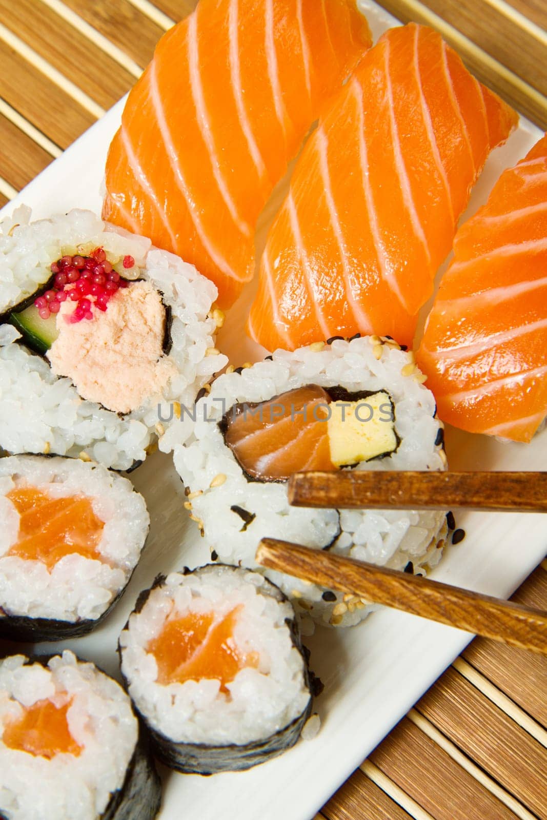 fresh sushi traditional japanese food