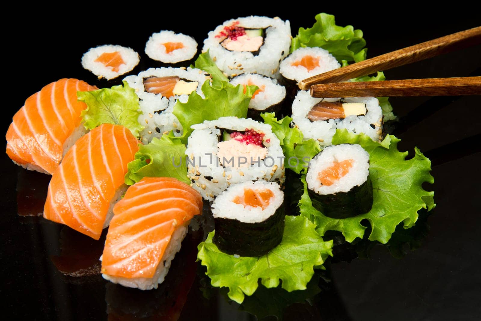 Sushi Set over black