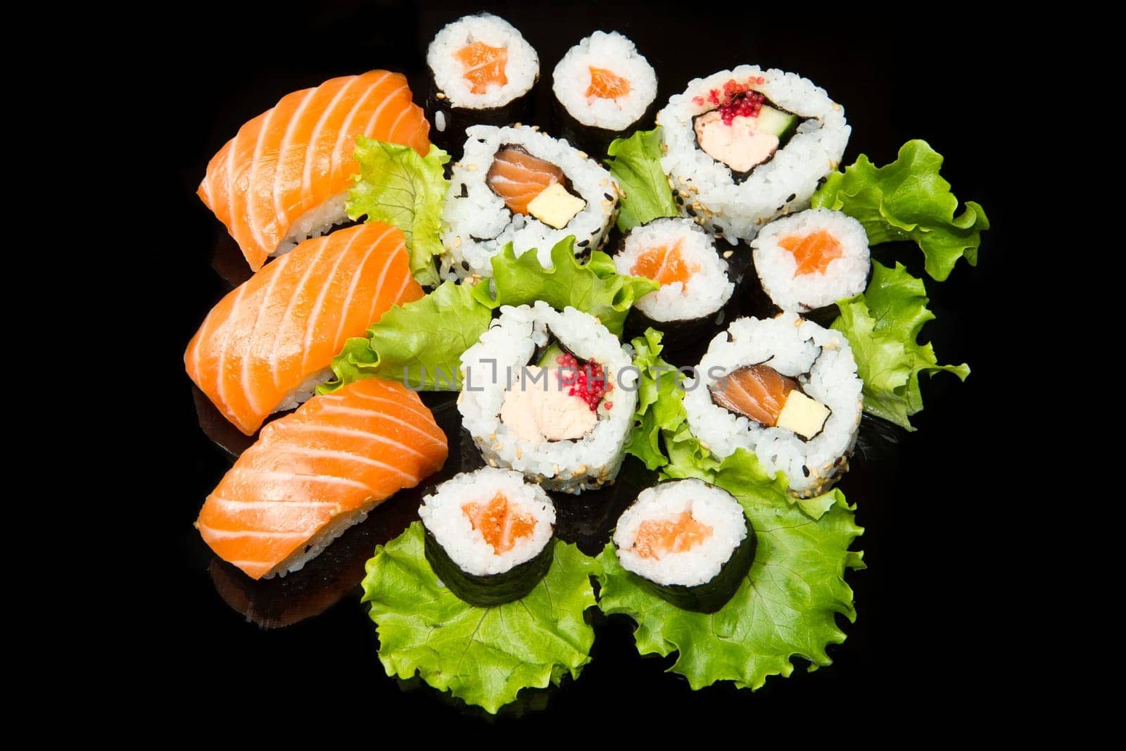 Sushi Set over black