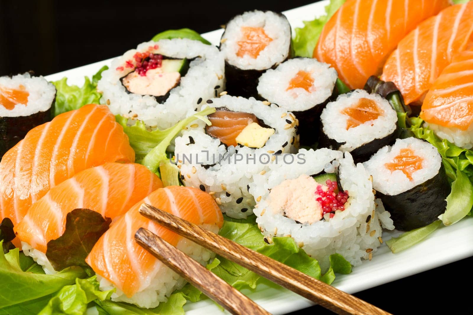 fresh sushi traditional japanese food