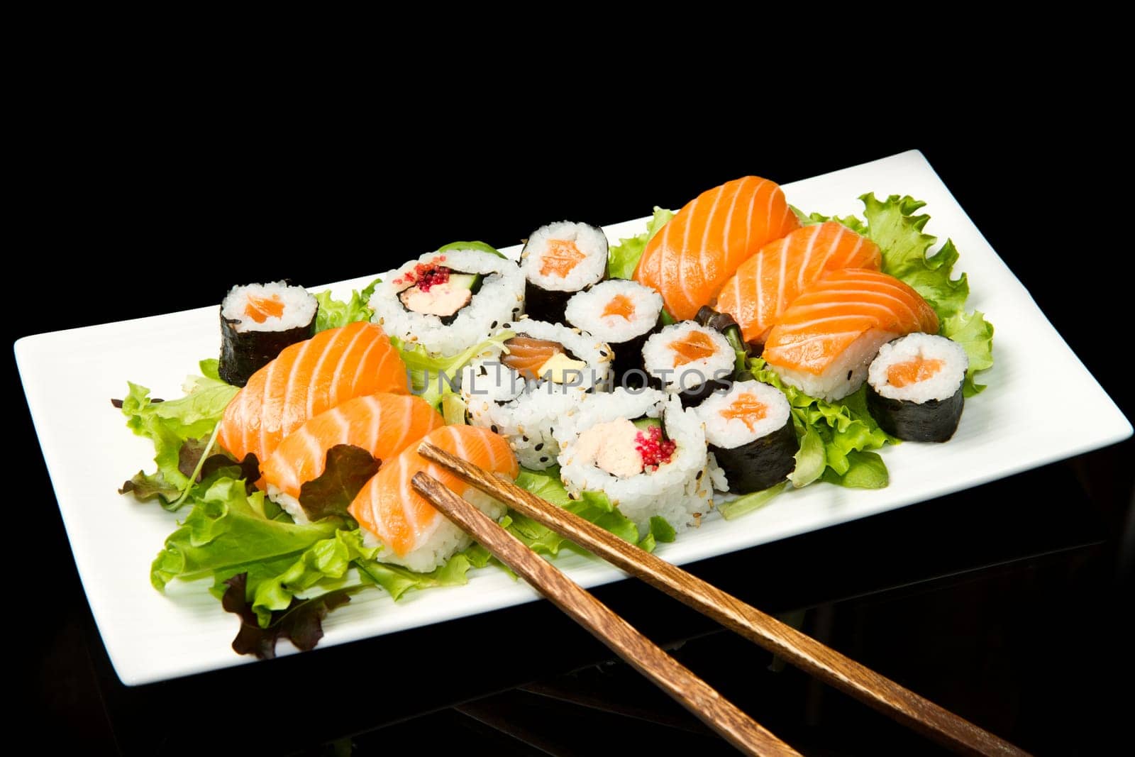 Sushi Set over black