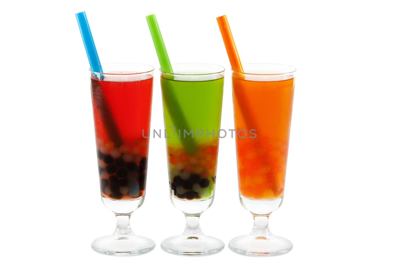 Bubble tea with clipping path,Asian cult drink against white background