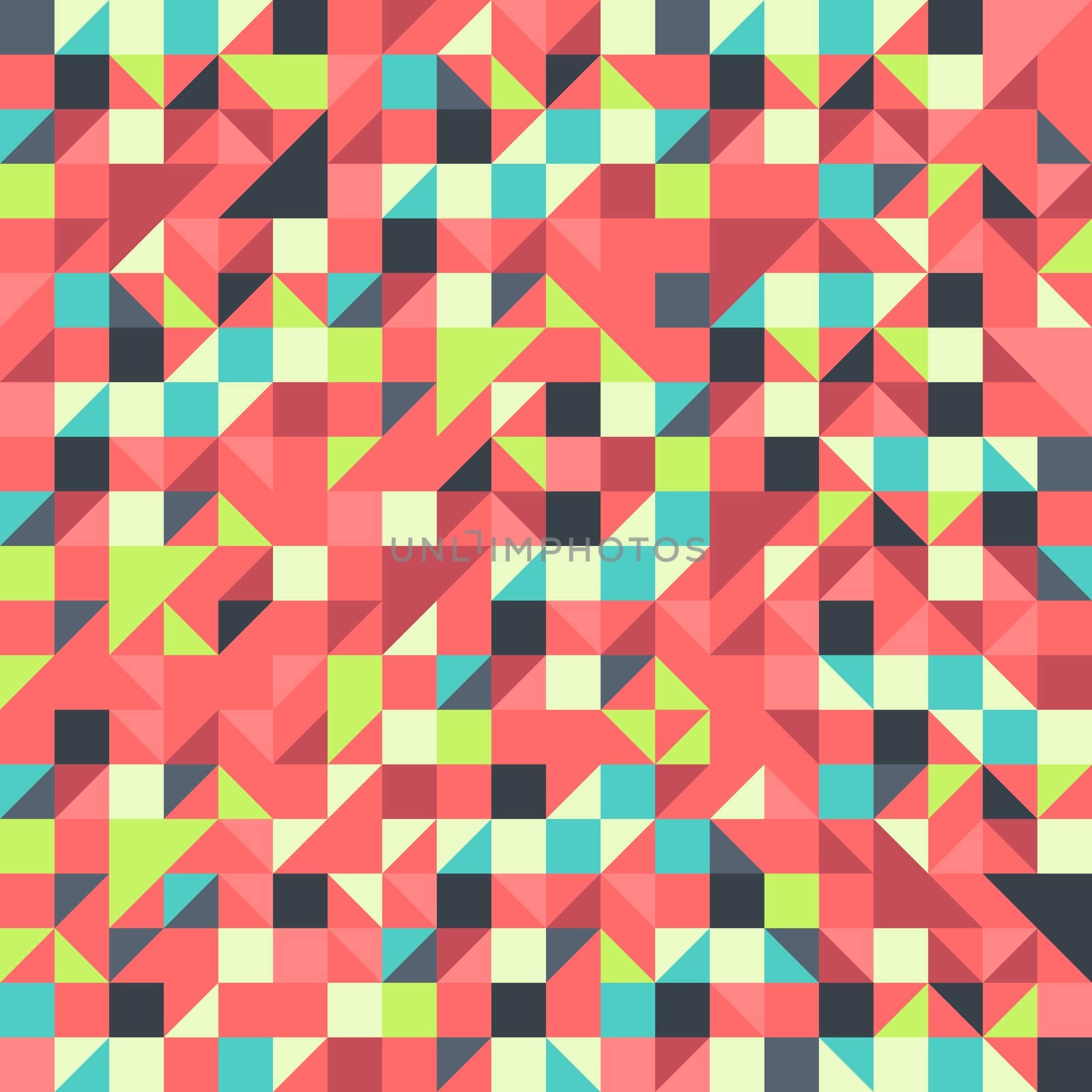 Geometric seamless pattern with triangles and squares
