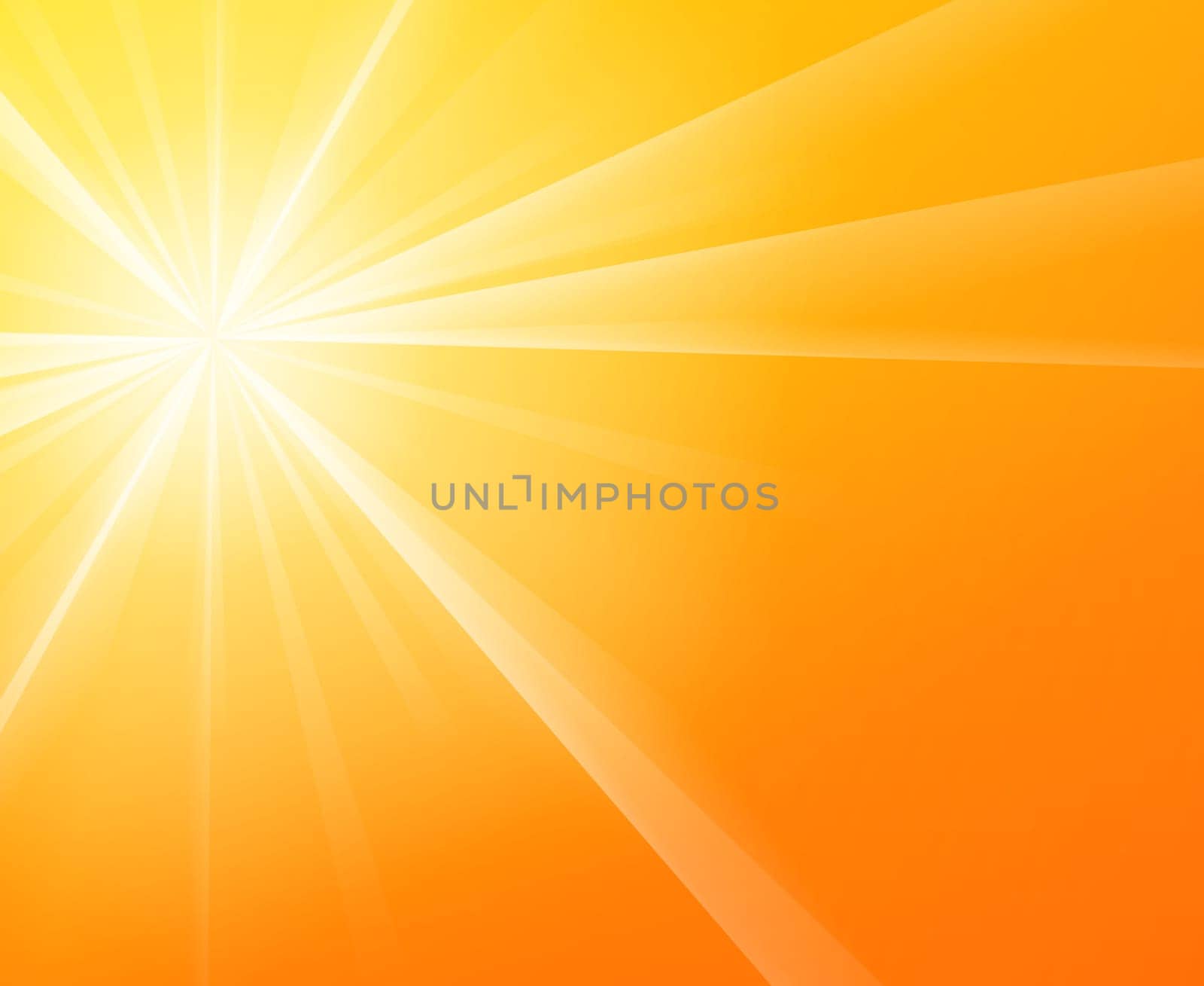 Yellow solar Sun light on a bright and warm orange sky