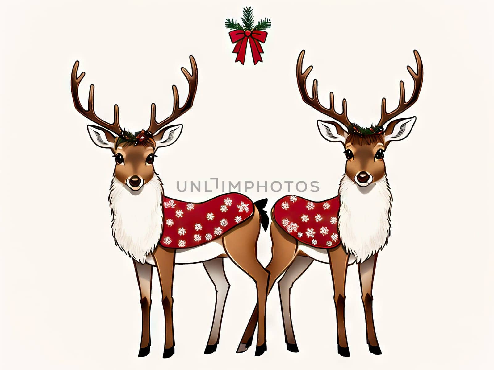 Cartoon cute Christmas reindeer , Happy deer at forest.