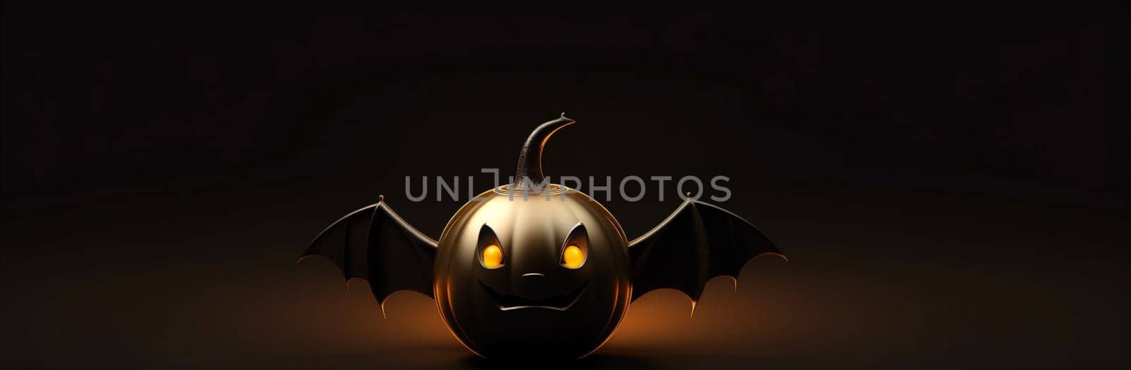 background fear horror pumpkin blue celebration halloween bat night table mystery. Generative AI. by Vichizh