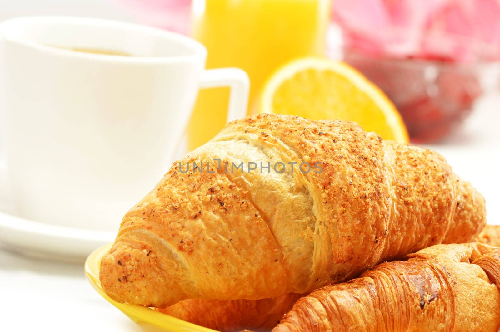 Composition with breakfast on the table