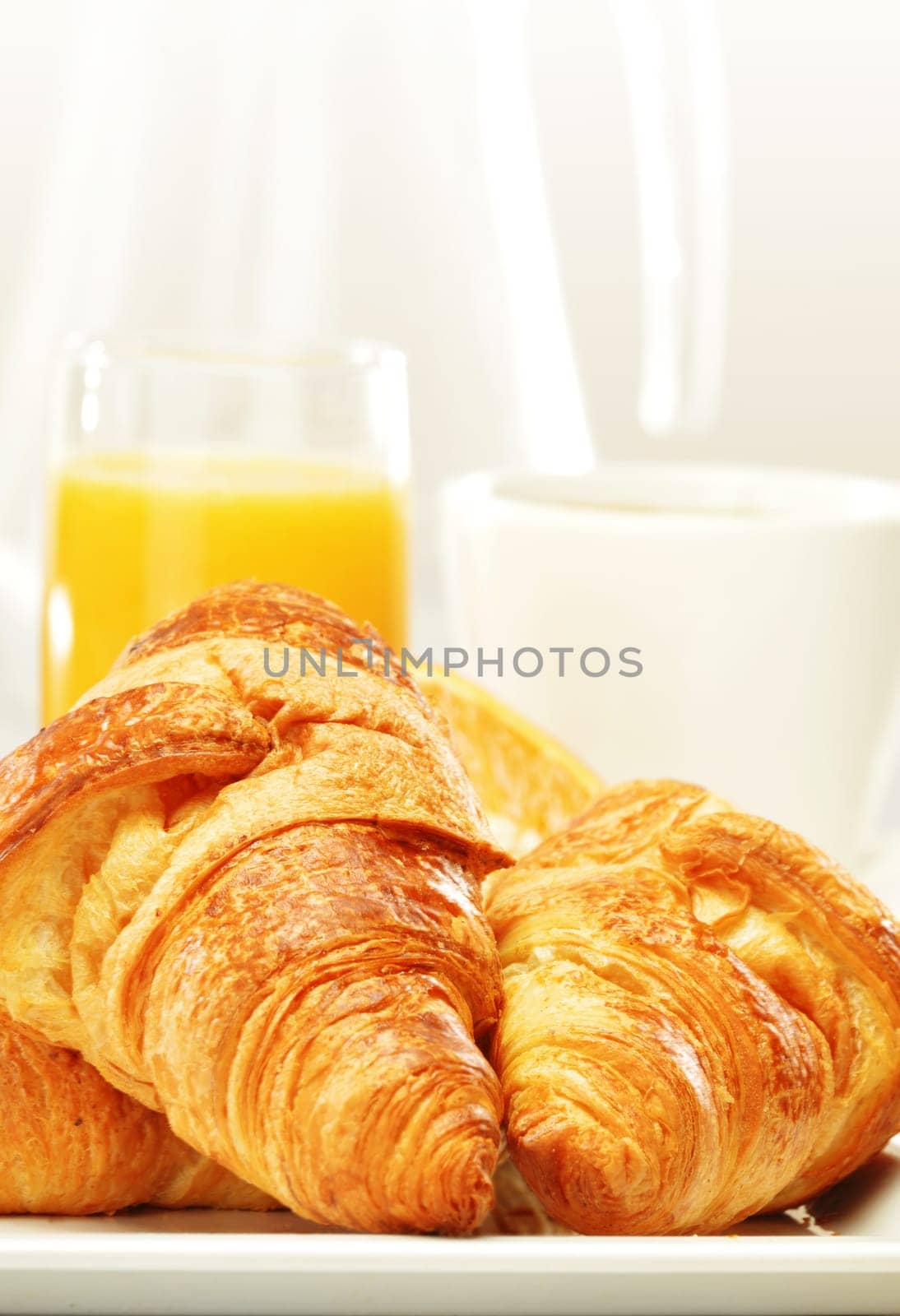 Composition with breakfast on the table