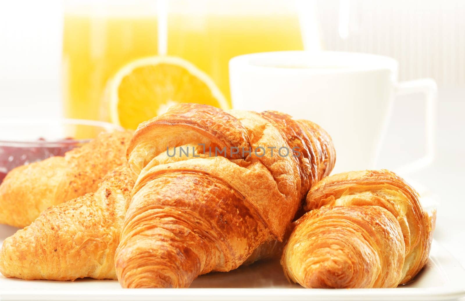 Composition with breakfast on the table