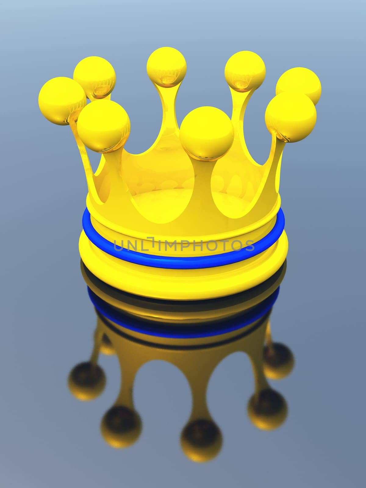 Golden crown on mirror