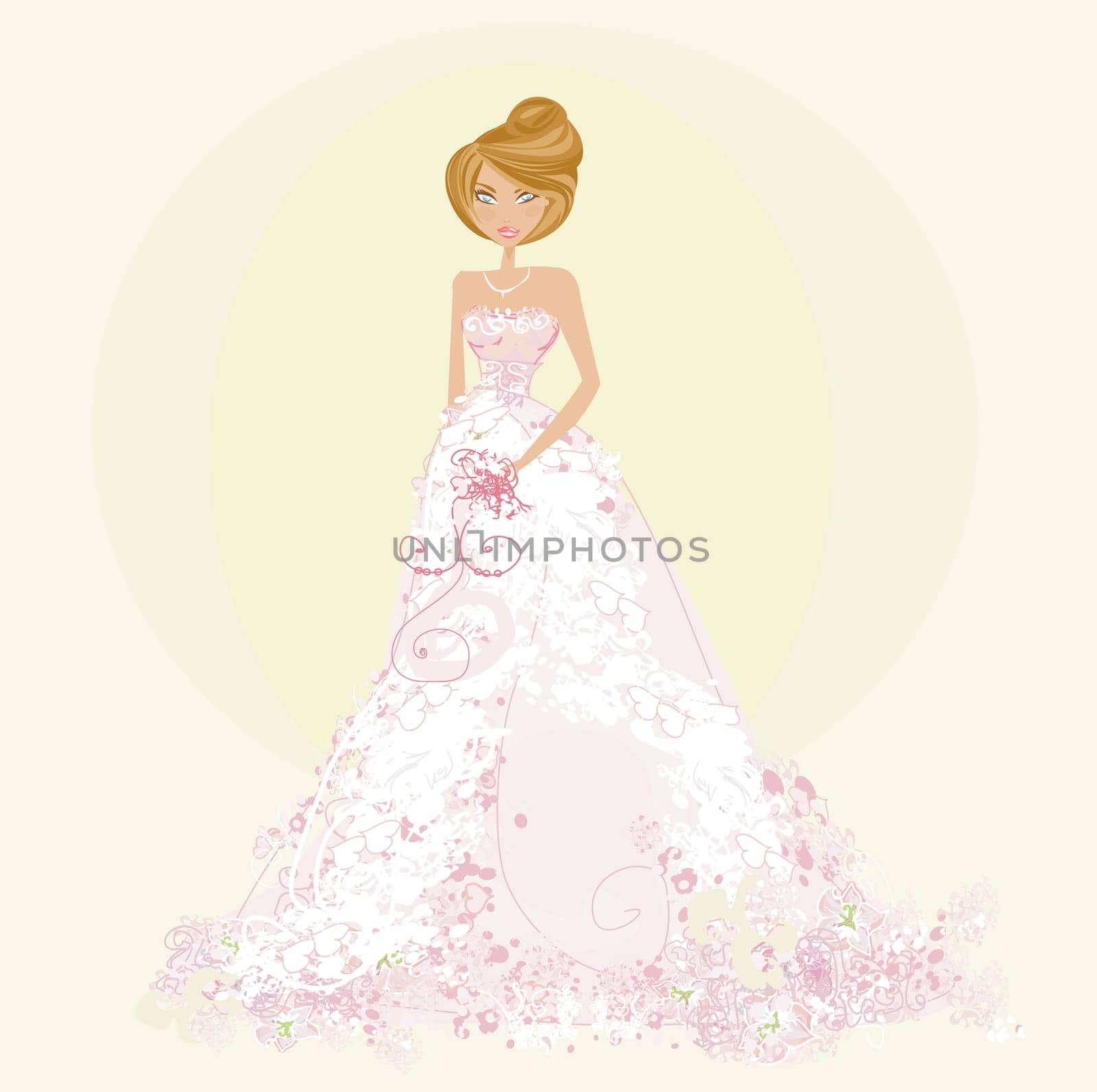 Beautiful bride in white dress card