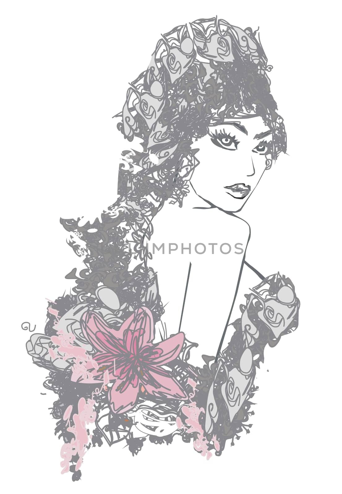 Abstract Beautiful Woman Portrait