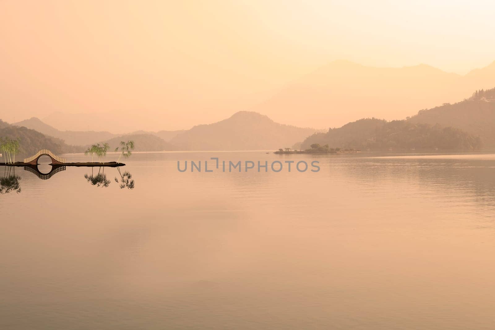 Chinese landscape painting - Sunset of Fisherman