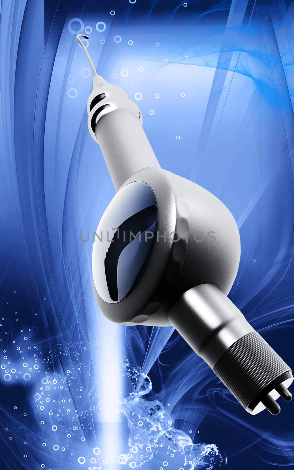 Digital illustration of Micro motor dental polisher in colour background