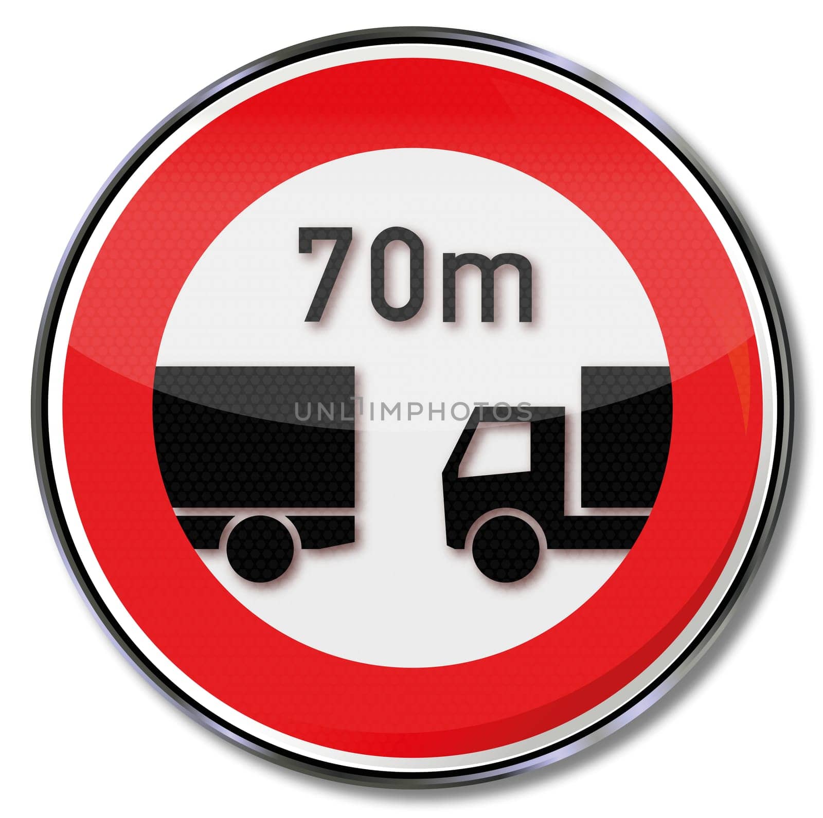 Traffic sign minimum distance 70 meters