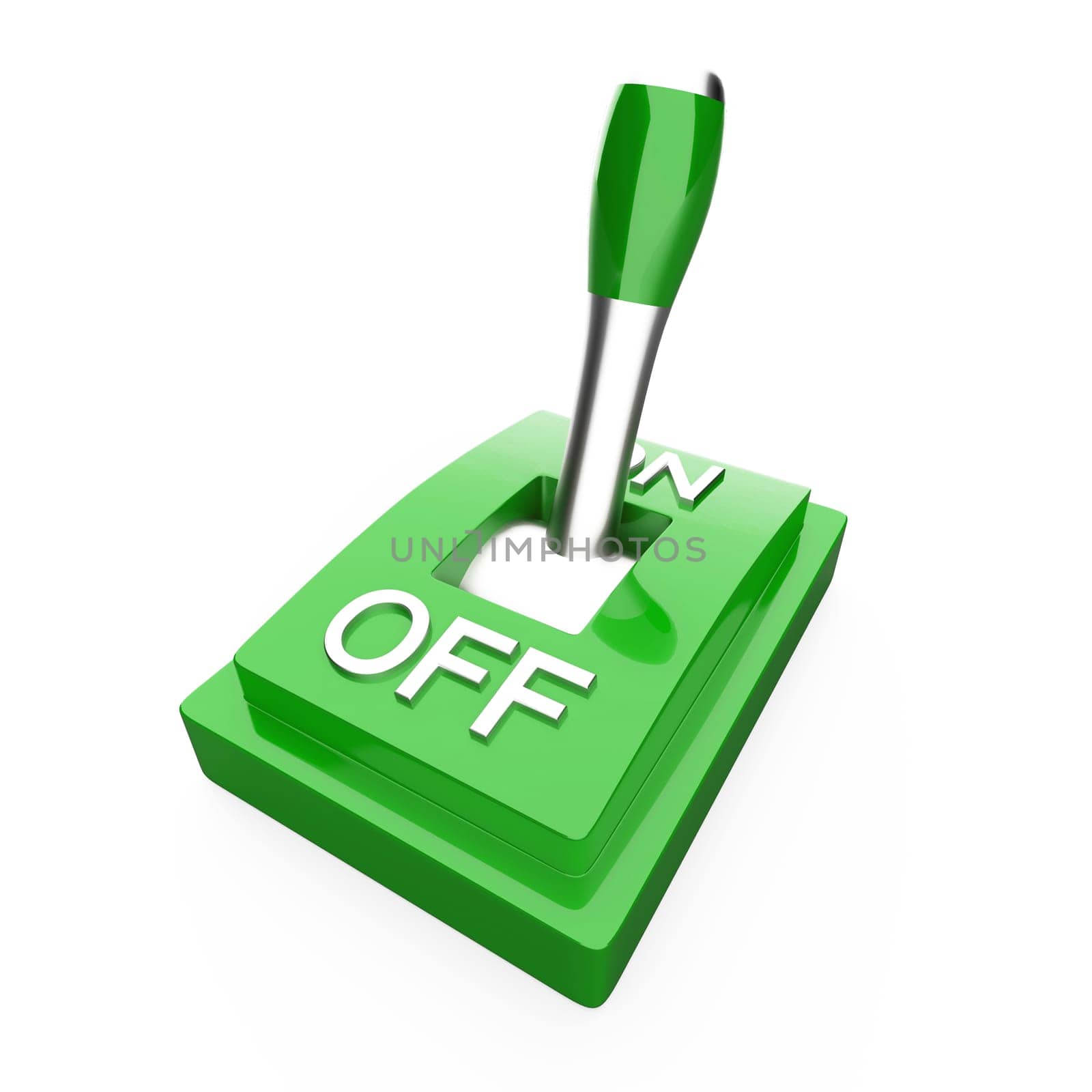 The Green 3D Toggle Switch - ON