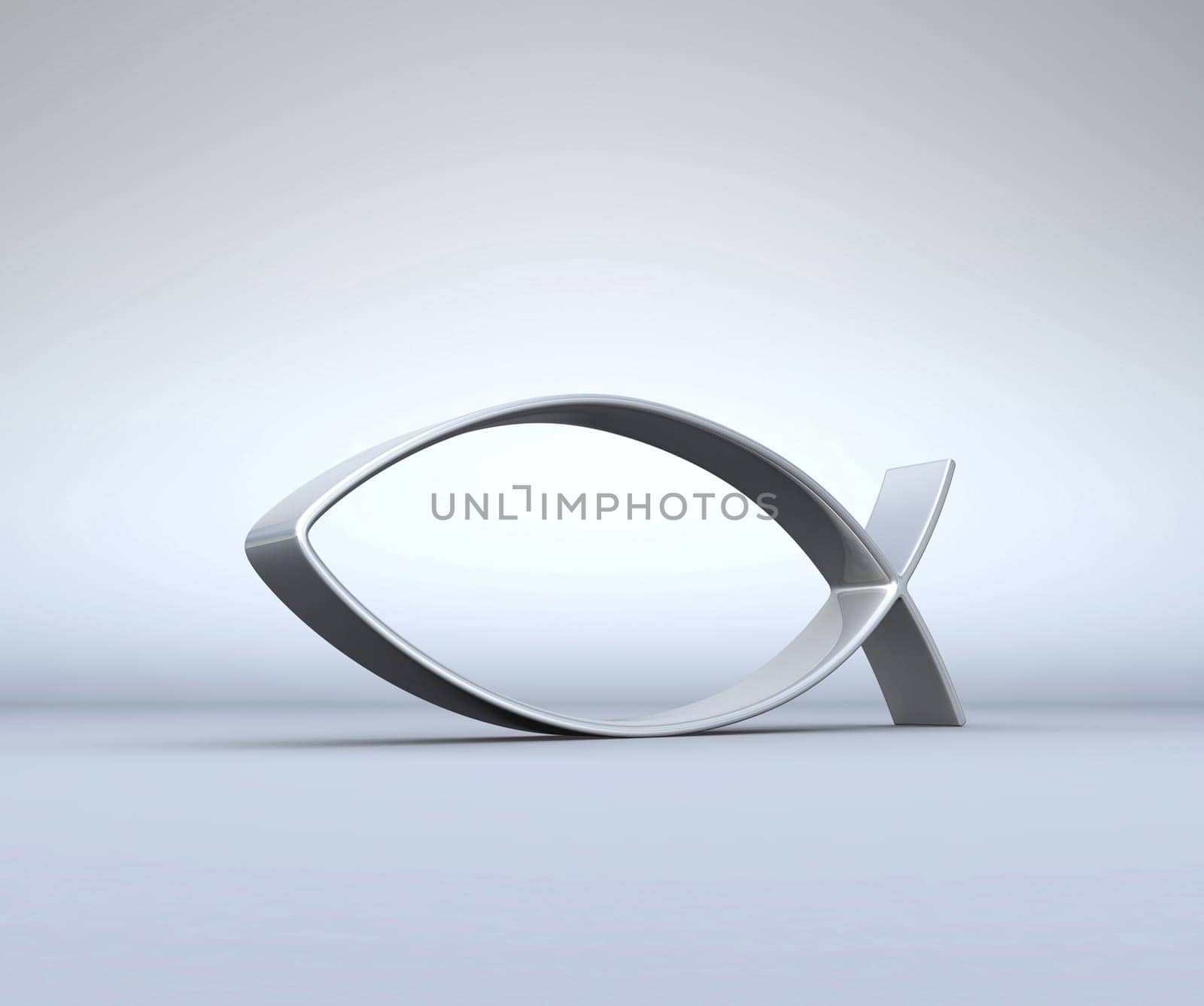 3D ICHTHYS Silver on Grey 04