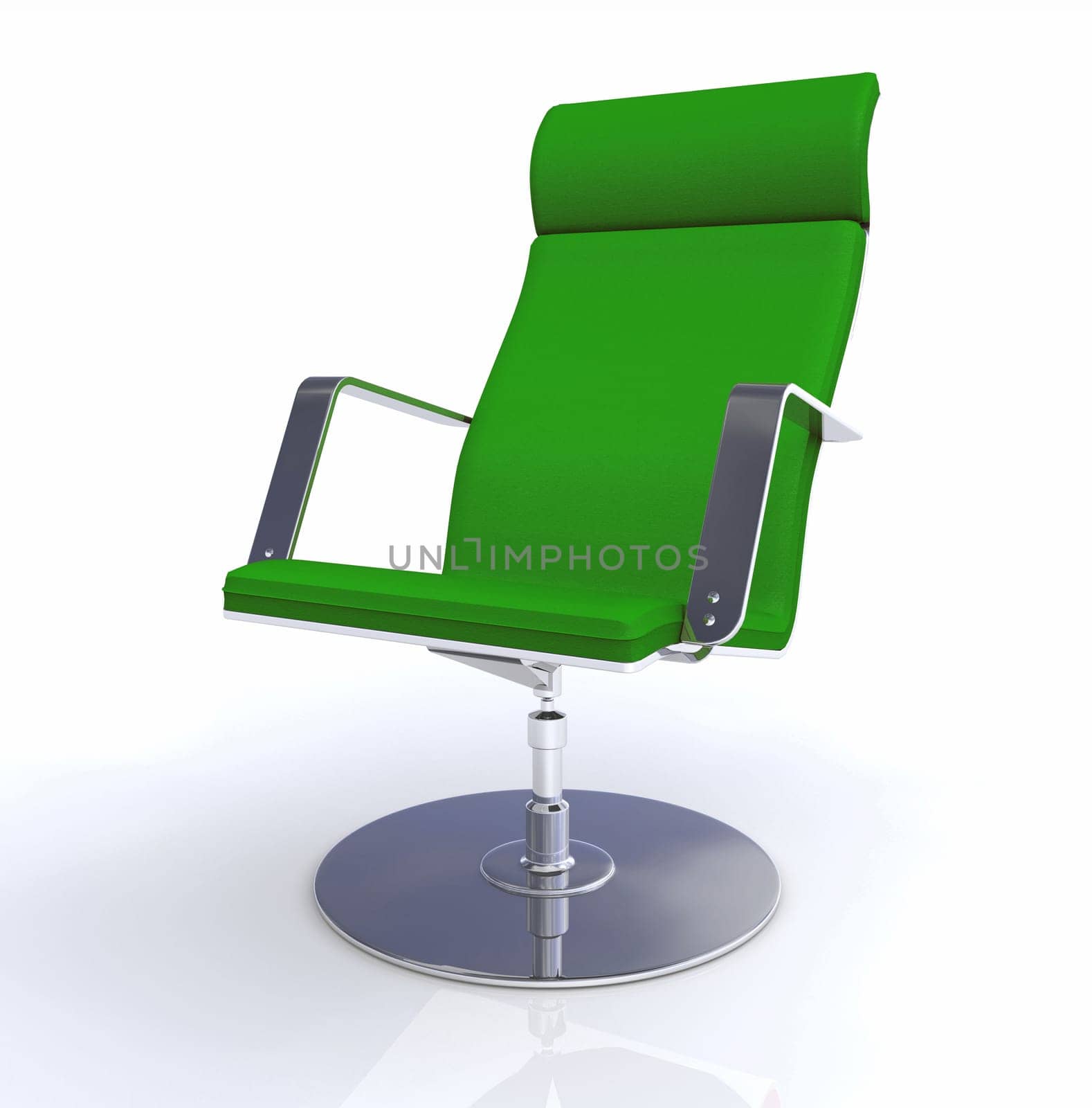 3D Designer Executive Chair Silver Green
