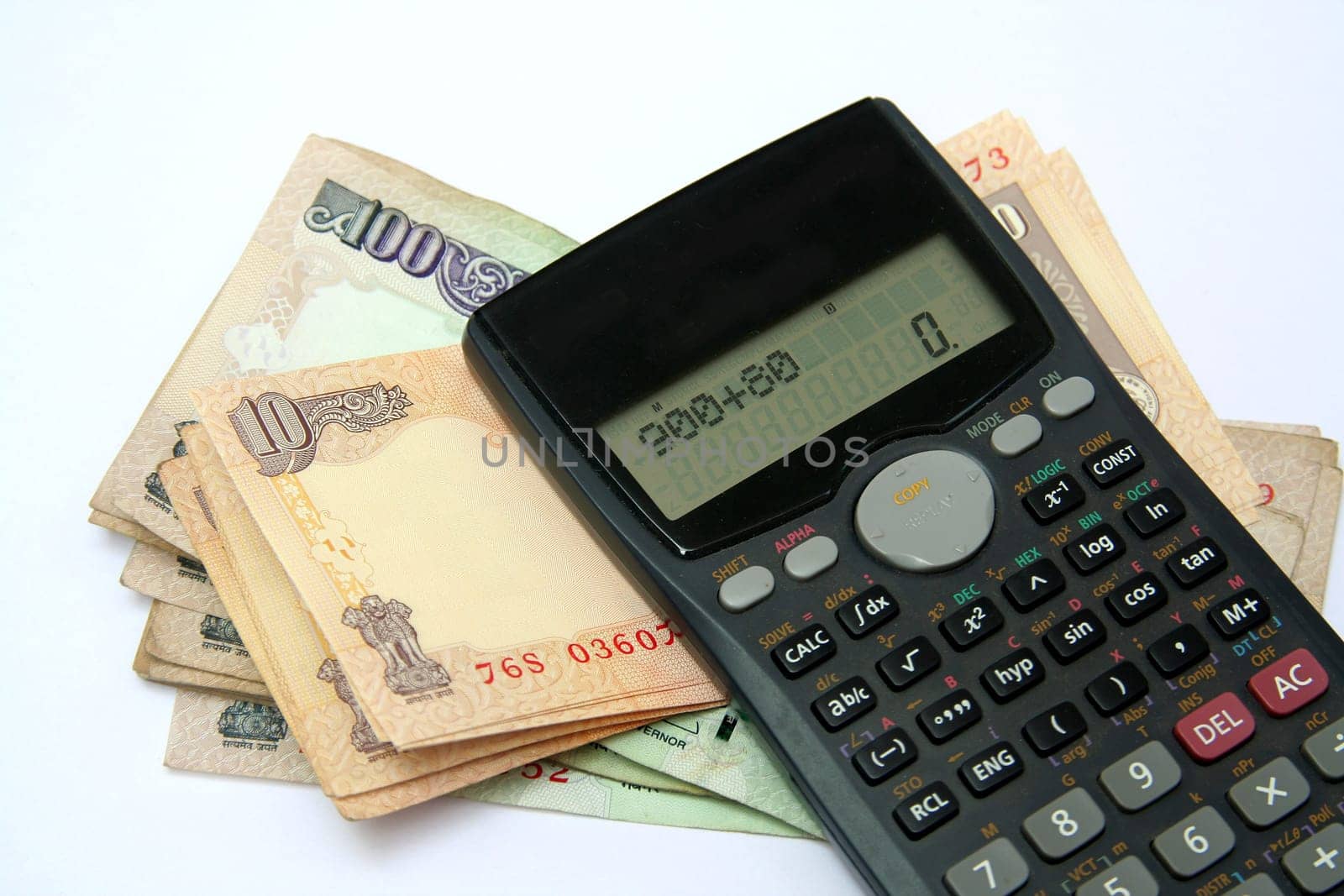 Use of money and calculator in business and financial transactions