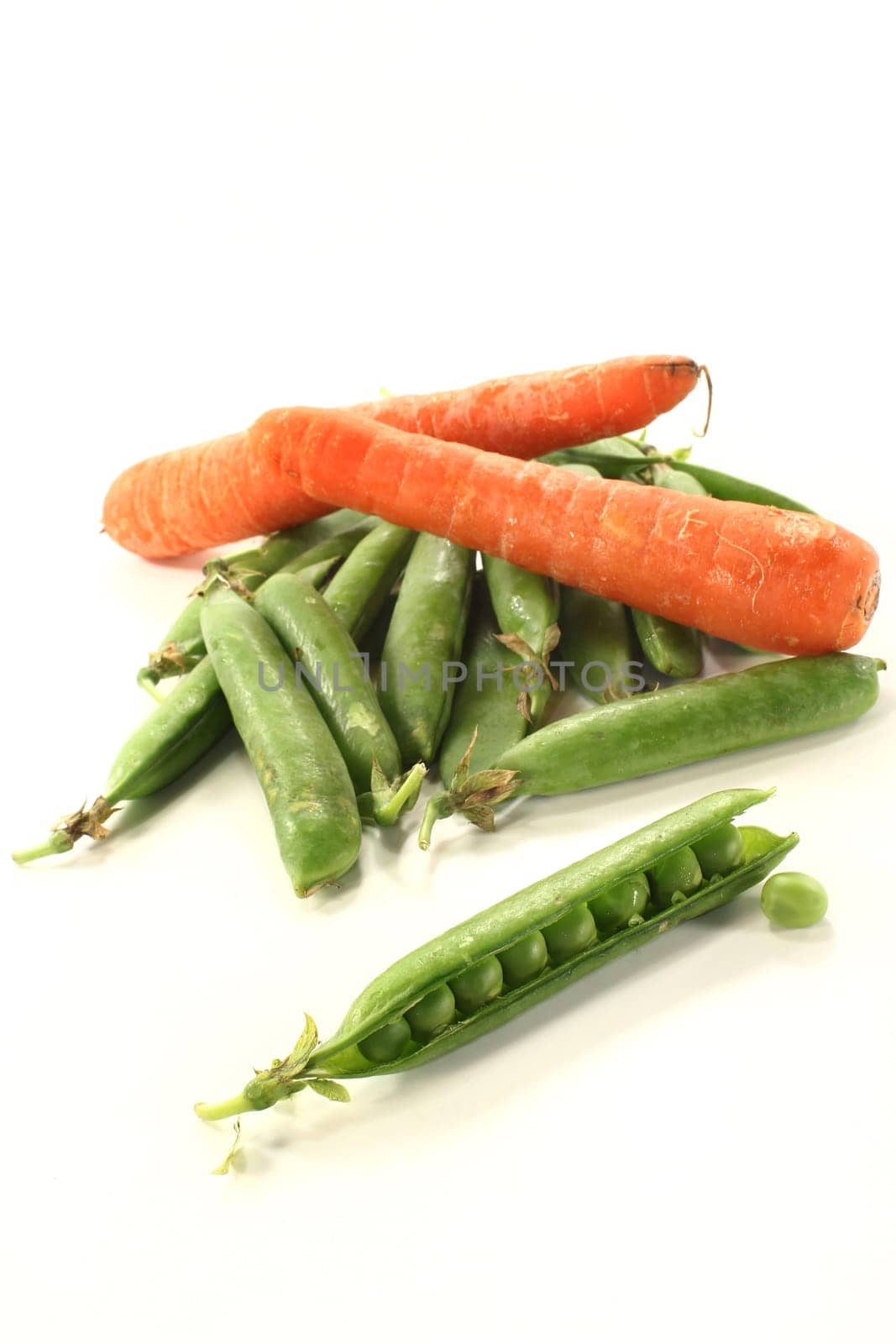 fresh vegetables against white background